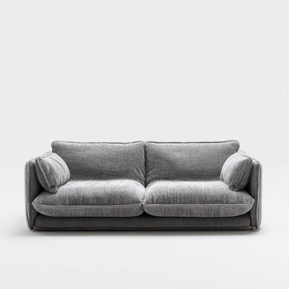 Divano a due posti 200x100x90 cm in tessuto - Grigio - Design moderno