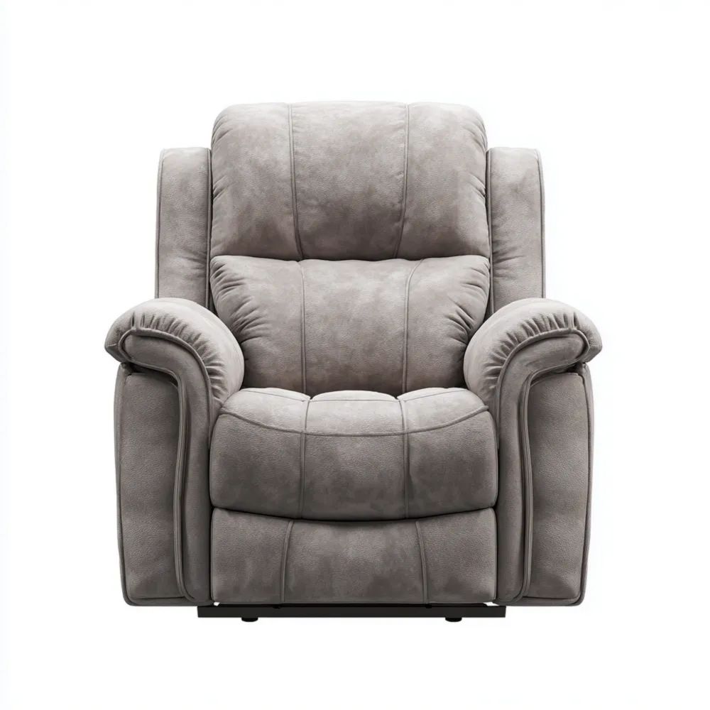 Poltrona Relax Imbottita in Tessuto Grigio 85x90x100 cm - Design Ergonomico Moderno