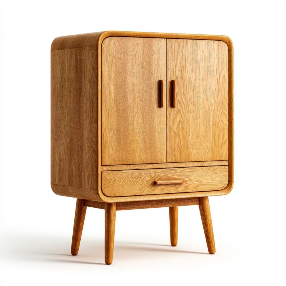 Mobile contenitore legno massiccio 70x40x90 cm - Naturale - Design Scandinavo