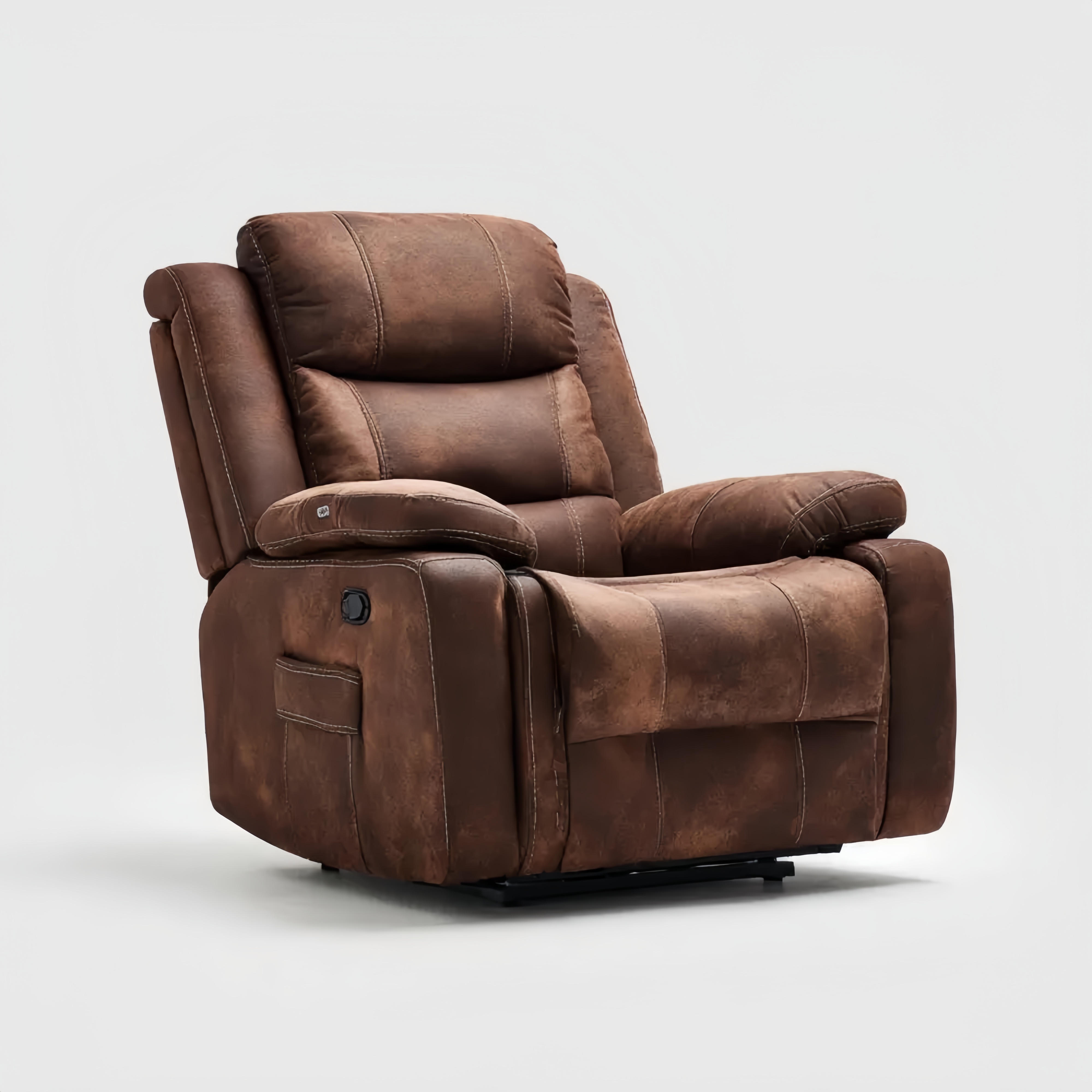 Poltrona reclinabile in pelle sintetica 85x90x105 cm Marrone – Design ergonomico