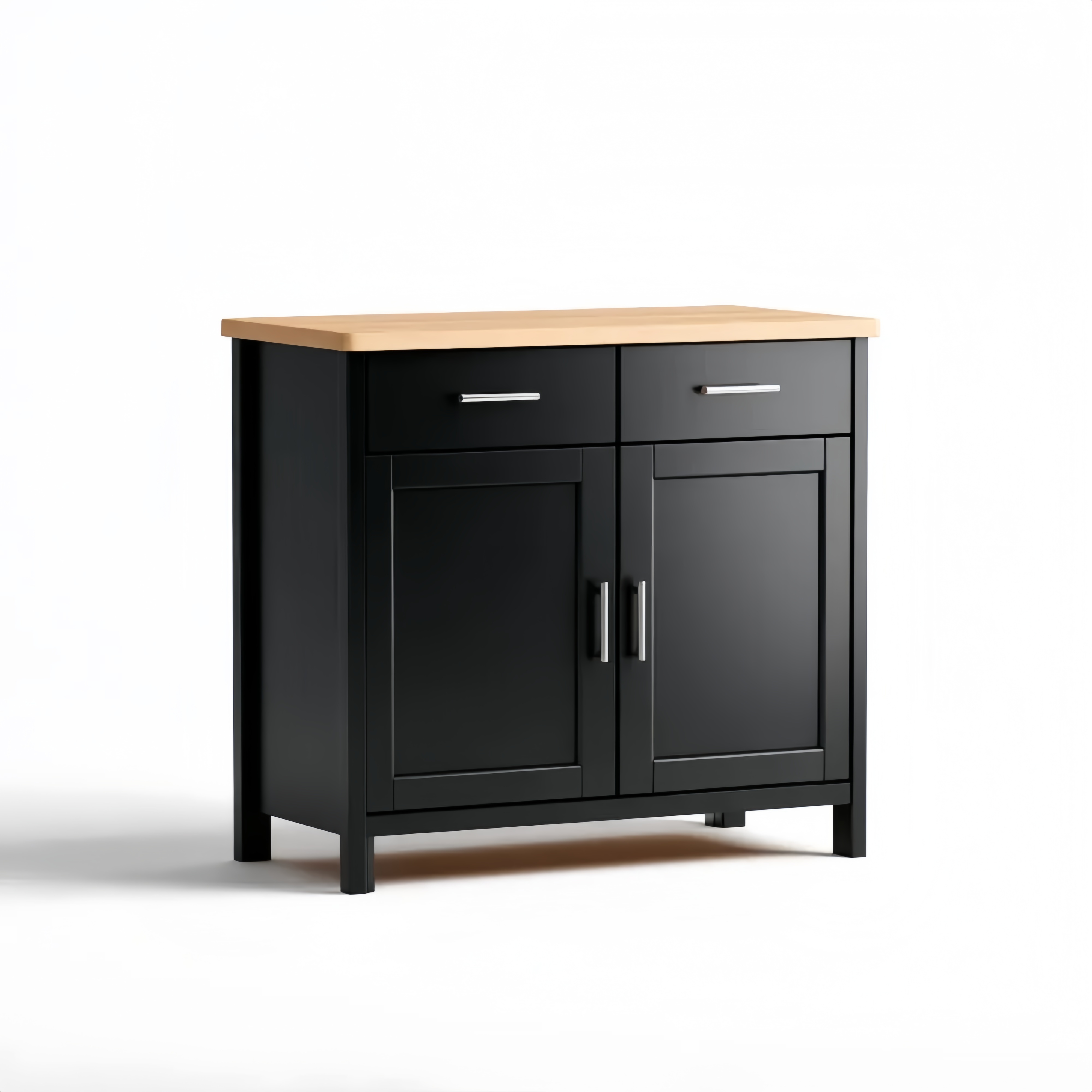 Credenza in legno 80x40x90 cm - Nero/Legno Chiaro