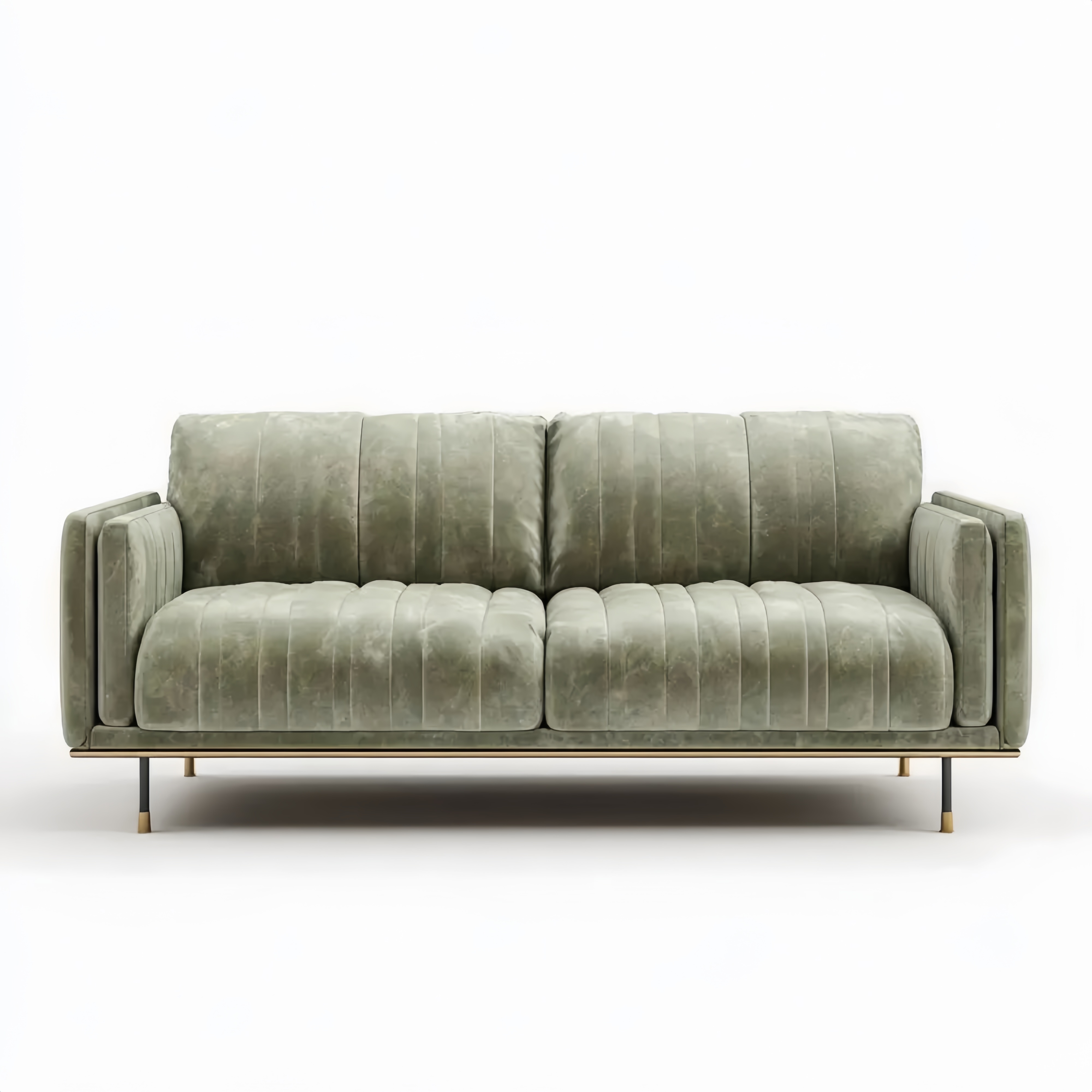 Divano a due posti in Pelle - 150x90x85 cm - Verde Menta - Design moderno