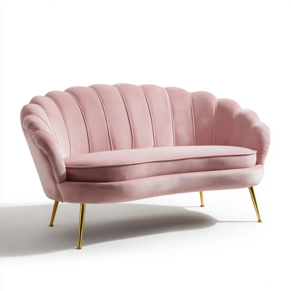 Divano a due posti in Velluto 150x85x90 cm - Rosa