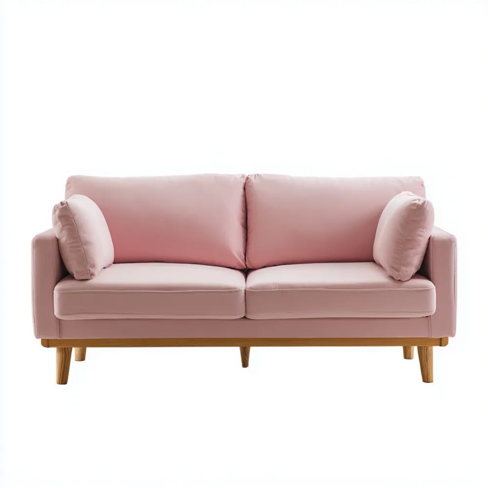 Divano due posti in tessuto 150x85x90 cm - Rosa - Design moderno