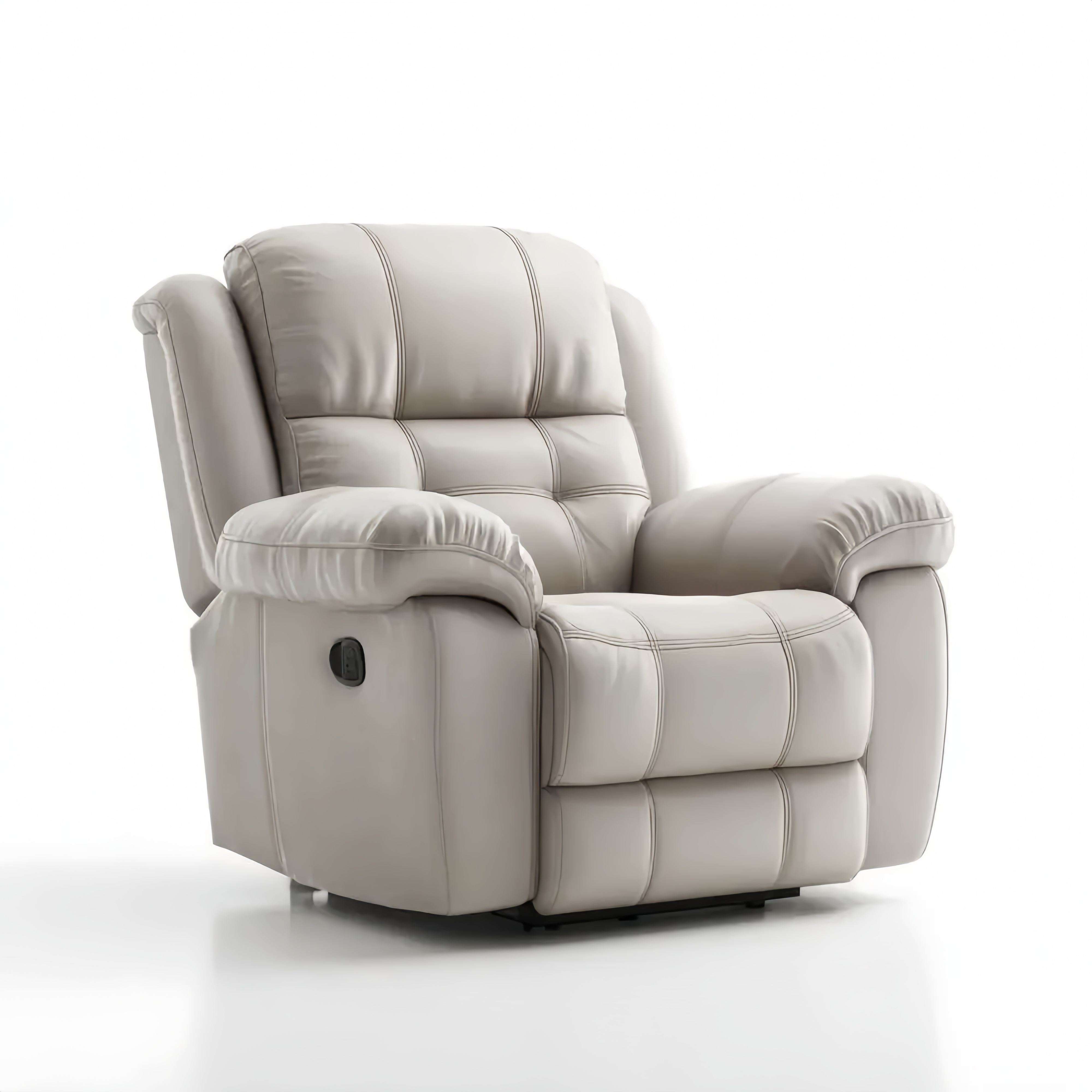 Poltrona reclinabile in pelle 102x80x98 cm - Beige - Design ergonomico