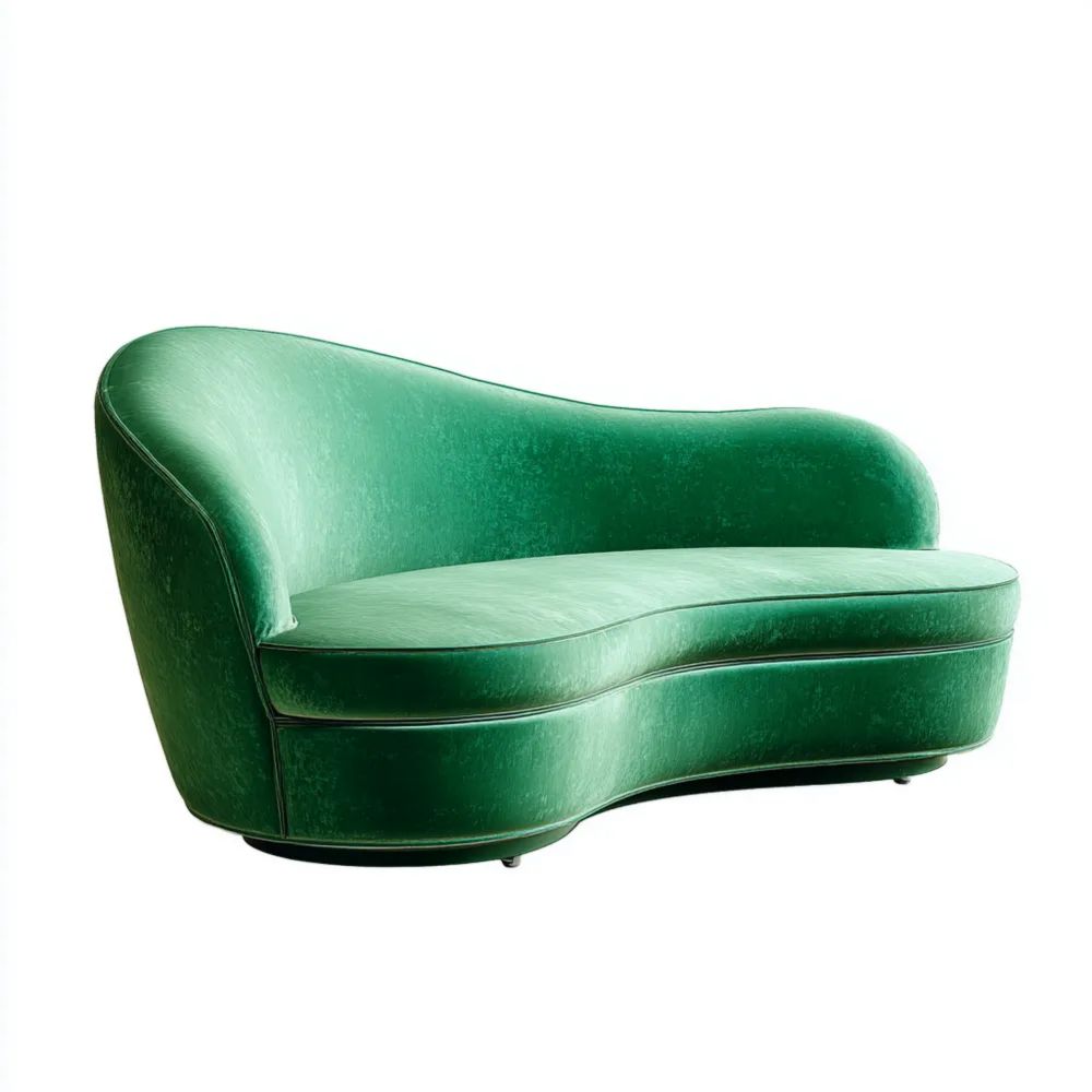 Divano a due posti in velluto Verde 170x95x85 cm - Design moderno