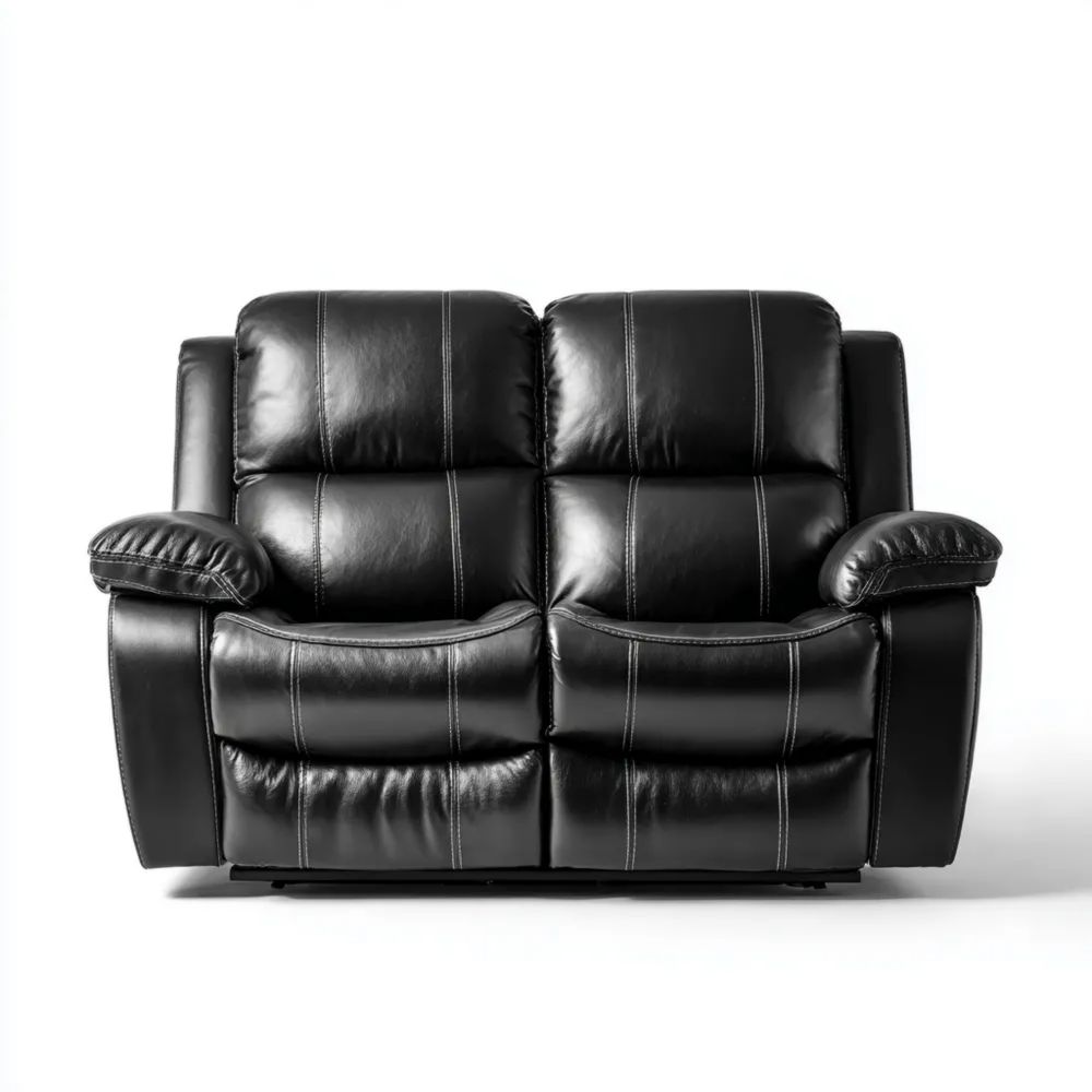 2-Sitzer-Sofa Kunstleder Schwarz 150x90x100 cm – Modernes Design – Verstellbare Rückenlehne