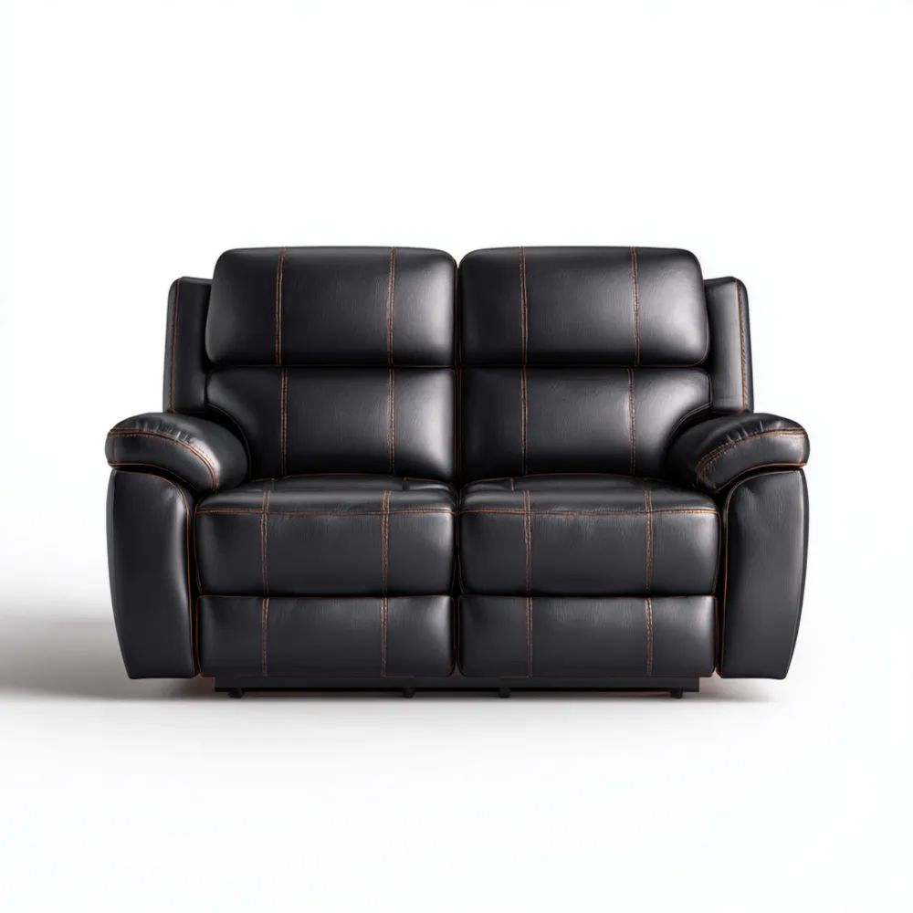 2-Sitzer-Sofa Leder 150x90x85 cm – Schwarz – Modernes Design