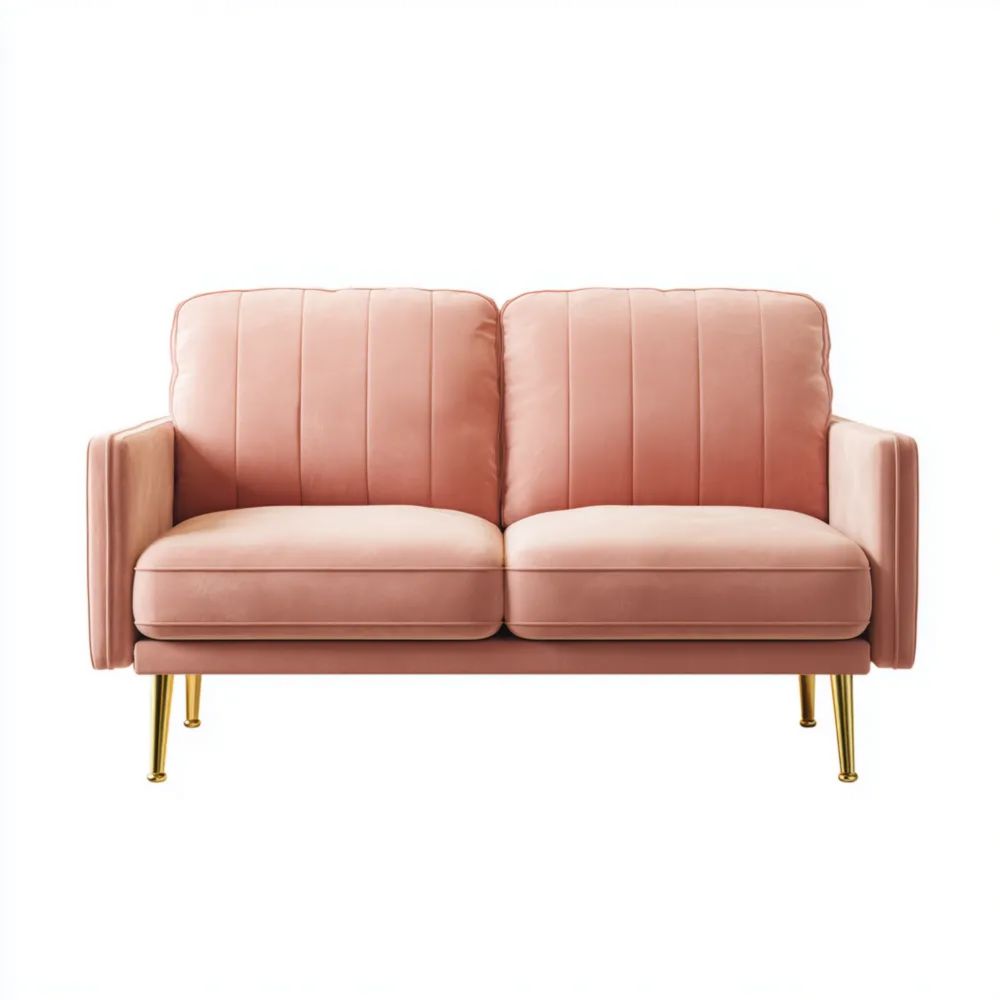 2-Sitzer-Sofa Samt 145x80x85 cm - Rosa - Modernes Design