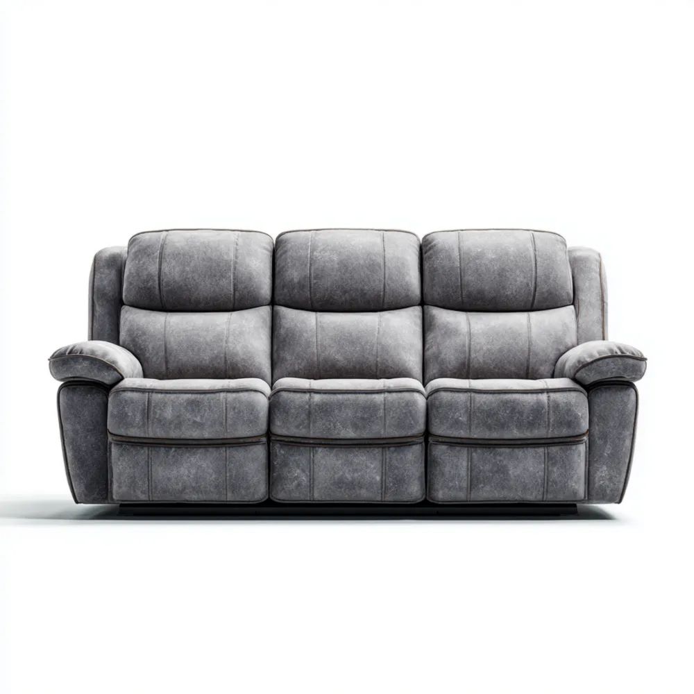 3-Sitzer-Sofa Mikrofaser 200x90x100 cm - Grau - Modernes Design
