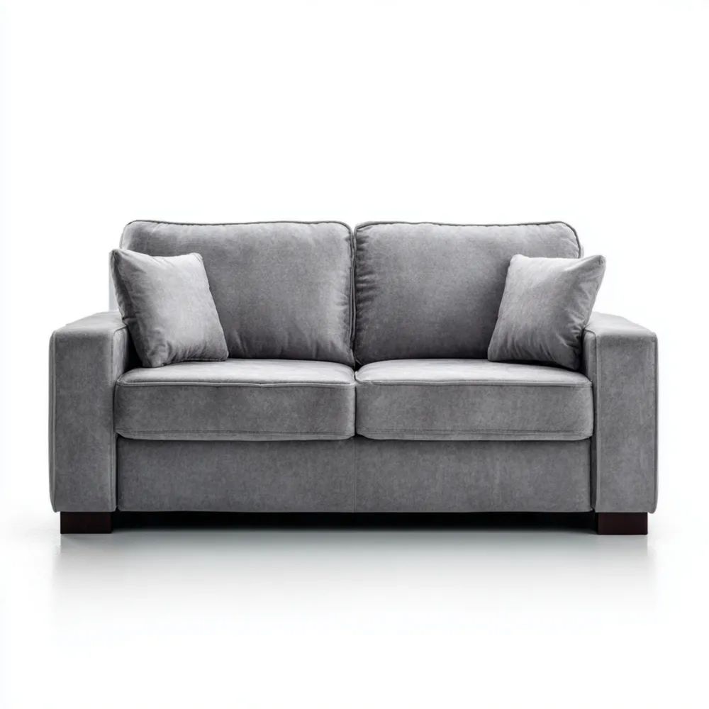 2-Sitzer-Sofa Samt 180x90x85 cm – Grau – Modernes Design