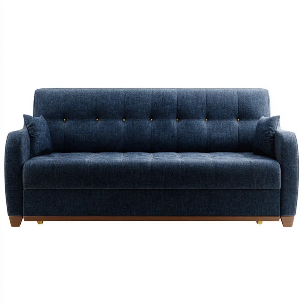 2-Sitzer-Sofa Stoff 200x90x85 cm – Dunkelblau – Klassisches Design