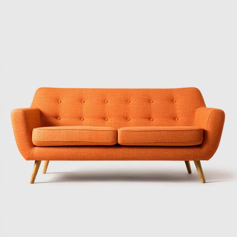 2-Sitzer-Sofa Stoff 145x85x75 cm – Retro-Stil – Orange