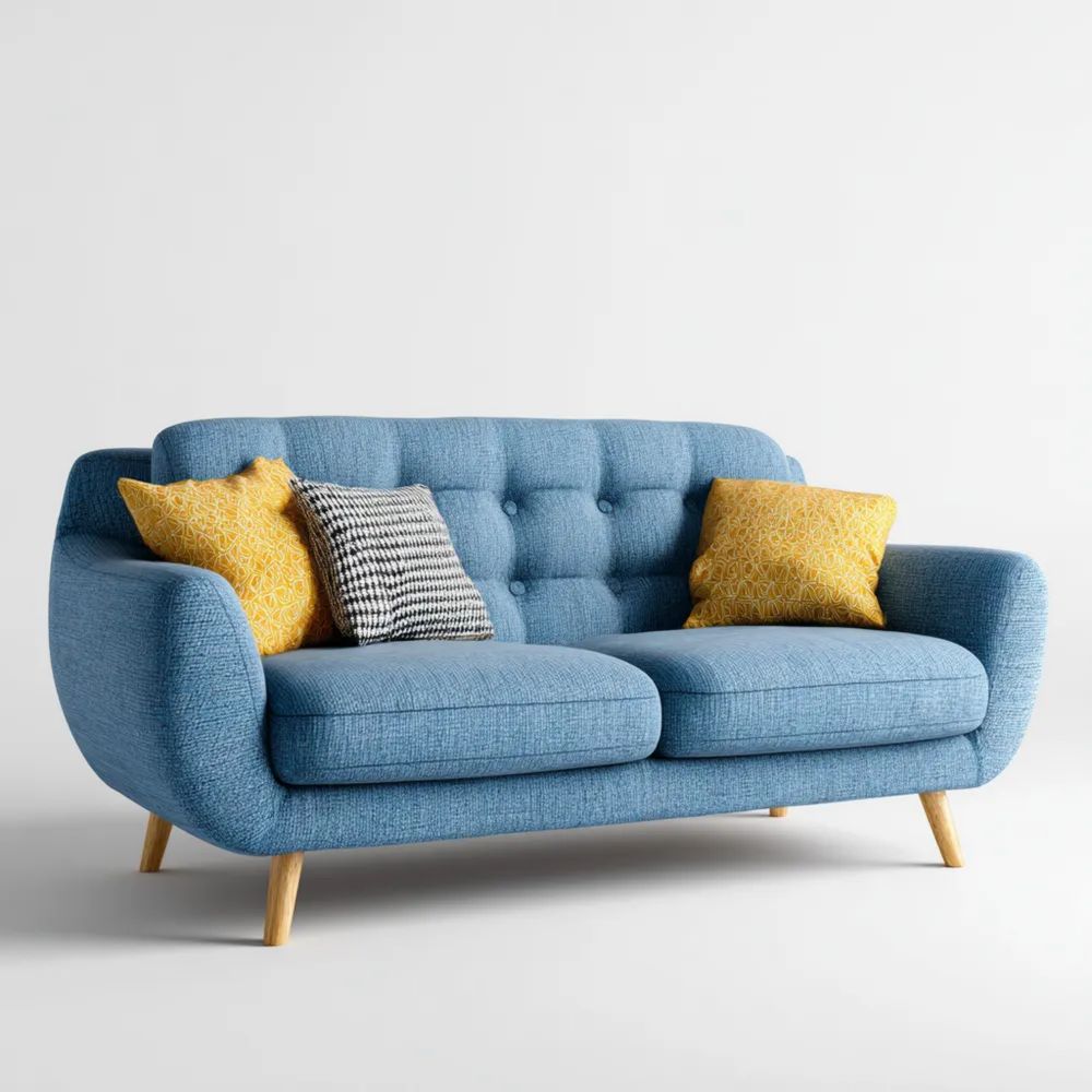 2-Sitzer-Sofa Stoff Blau 150x80x85 cm - Skandinavisches Design