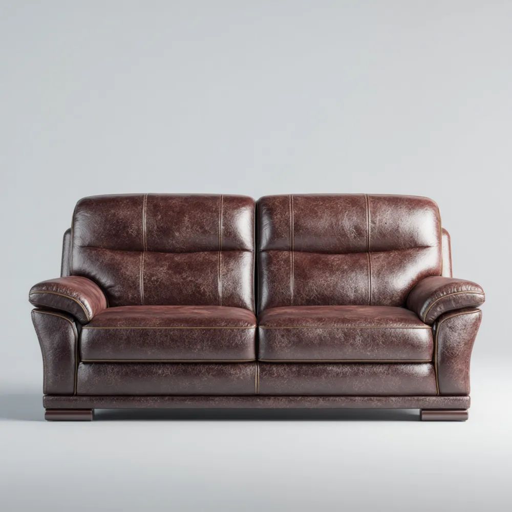 2-Sitzer-Sofa Kunstleder 150x85x80 cm - Dunkelbraun - Klassisches Design