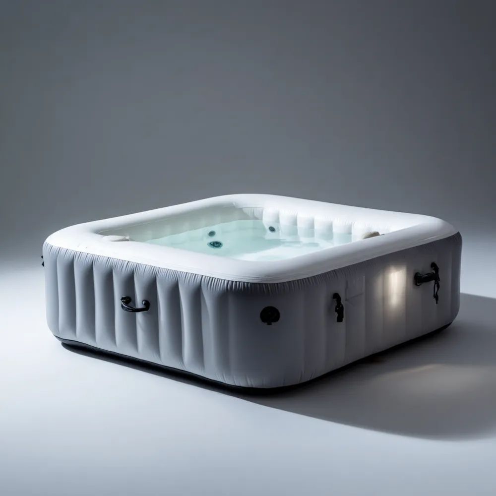 Aufblasbarer Whirlpool 185x185x65 cm - Weiß - Modernes Design
