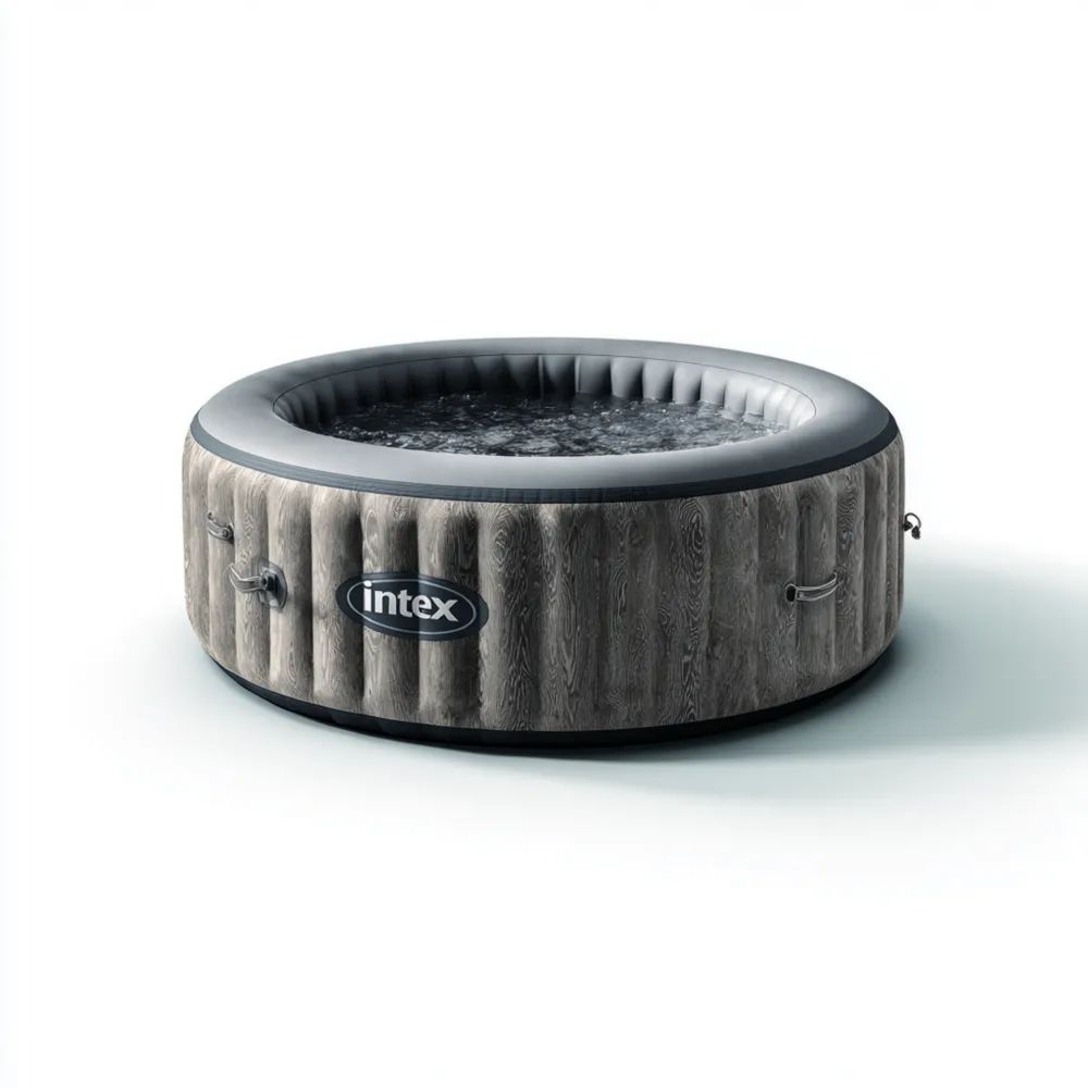 Aufblasbarer Whirlpool 196x196x71 cm - Grau - Outdoor Spa