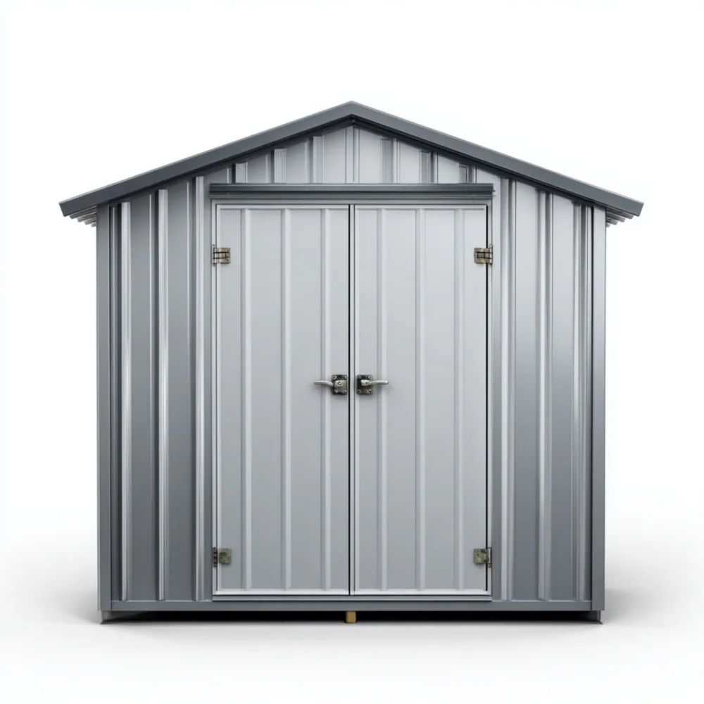 Casetta da Giardino in Metallo 213x130x185 cm - Grigio - Impermeabile