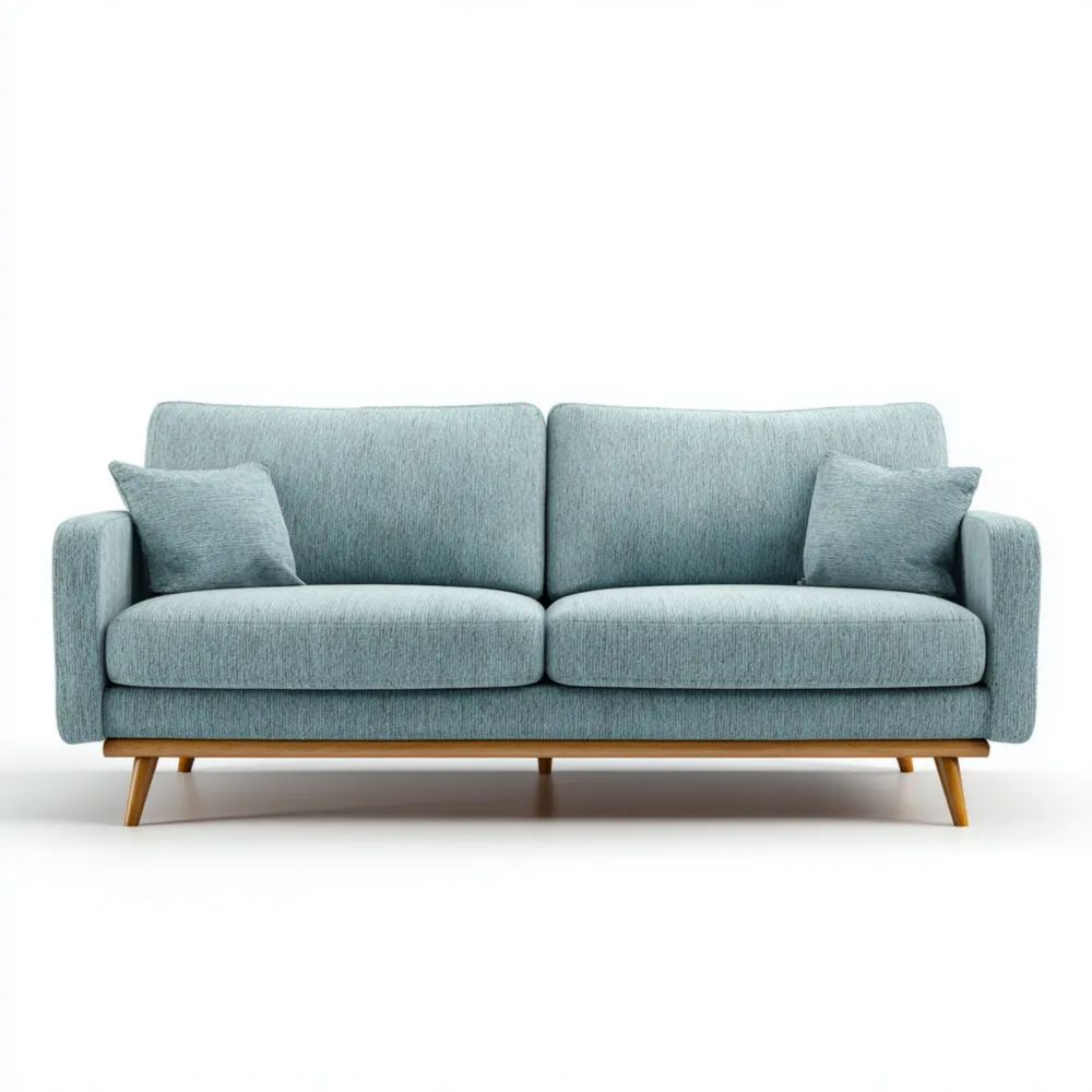 Divano a due posti in tessuto 150x85x90 cm – Azzurro – Design scandinavo