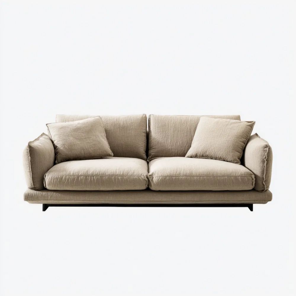 Divano due posti 180x90x80 cm in tessuto - Beige