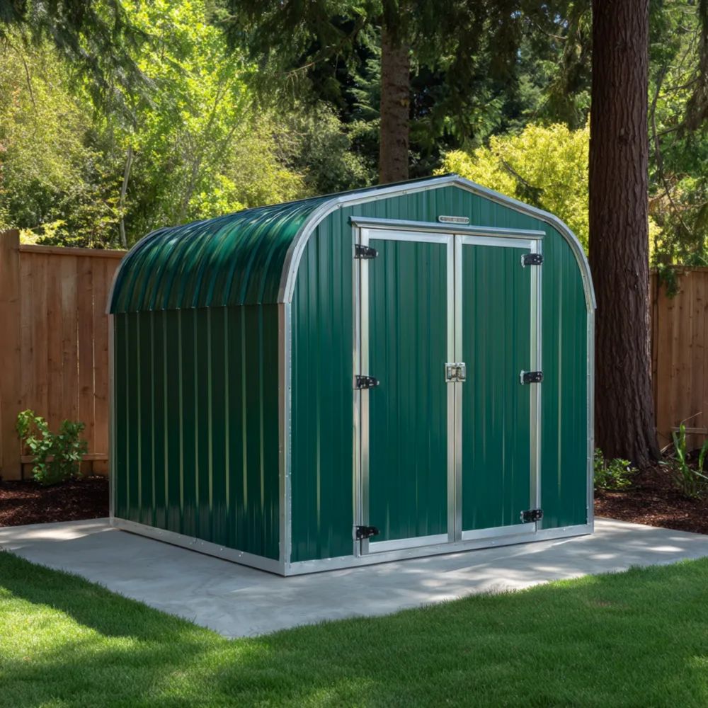 Casetta da giardino in metallo 250x200x210 cm - Verde - Struttura resistente