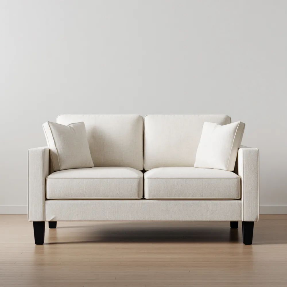 Divano a due posti 150x85x90 cm - Crema - Design Moderno