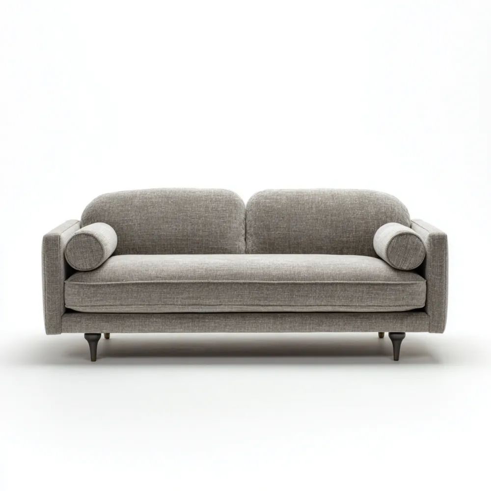 Divano a due posti 180x85x80 cm in Tessuto - Grigio - Design Moderno