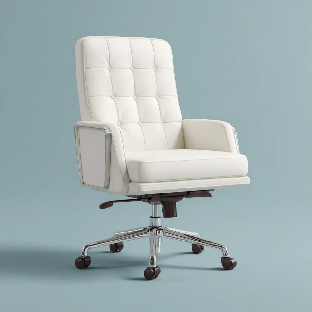 Sedia da ufficio imbottita 60x70x120 cm - Bianco - Design ergonomico