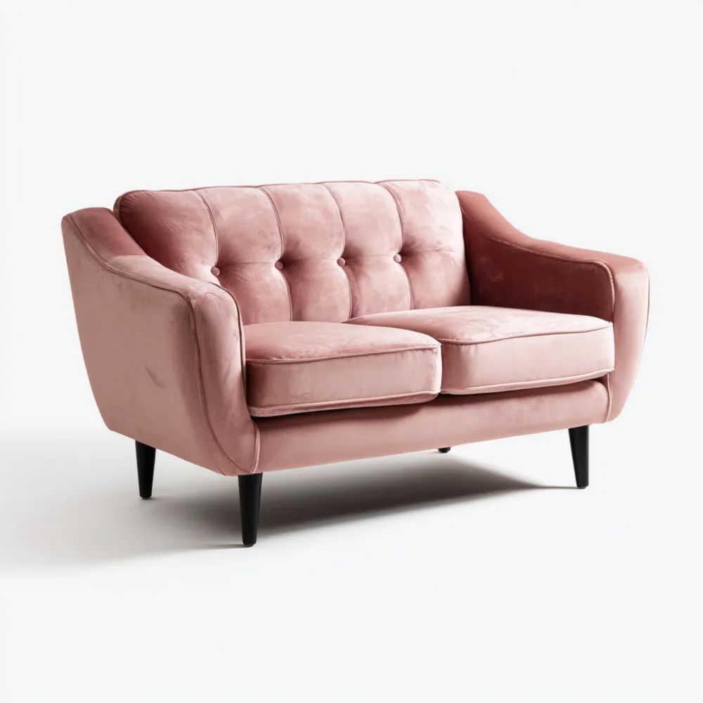 Divano a due posti velluto Rosa 150x85x80 cm