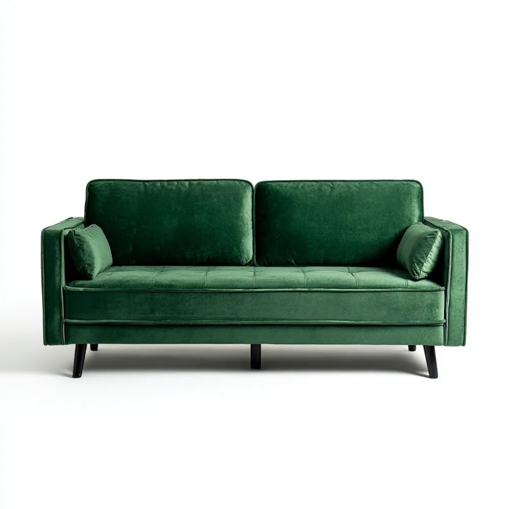 Divano a due posti in velluto 150x85x80 cm - Verde - Design moderno
