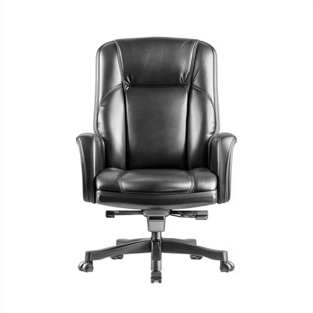 Sedia da ufficio in pelle 55x50x110-120 cm - Nero - Confortevole e regolabile