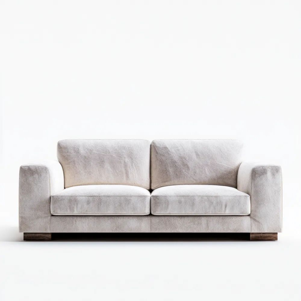 Divano due posti in tessuto 180x80x85 cm - Bianco - Design Moderno