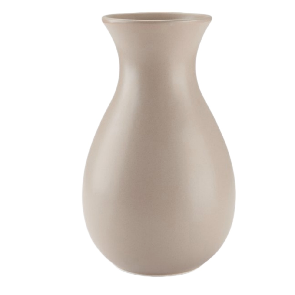 Vase Goutte en Céramique Mate Couleur Taupe (Silhouette Élégante)-oakcarve