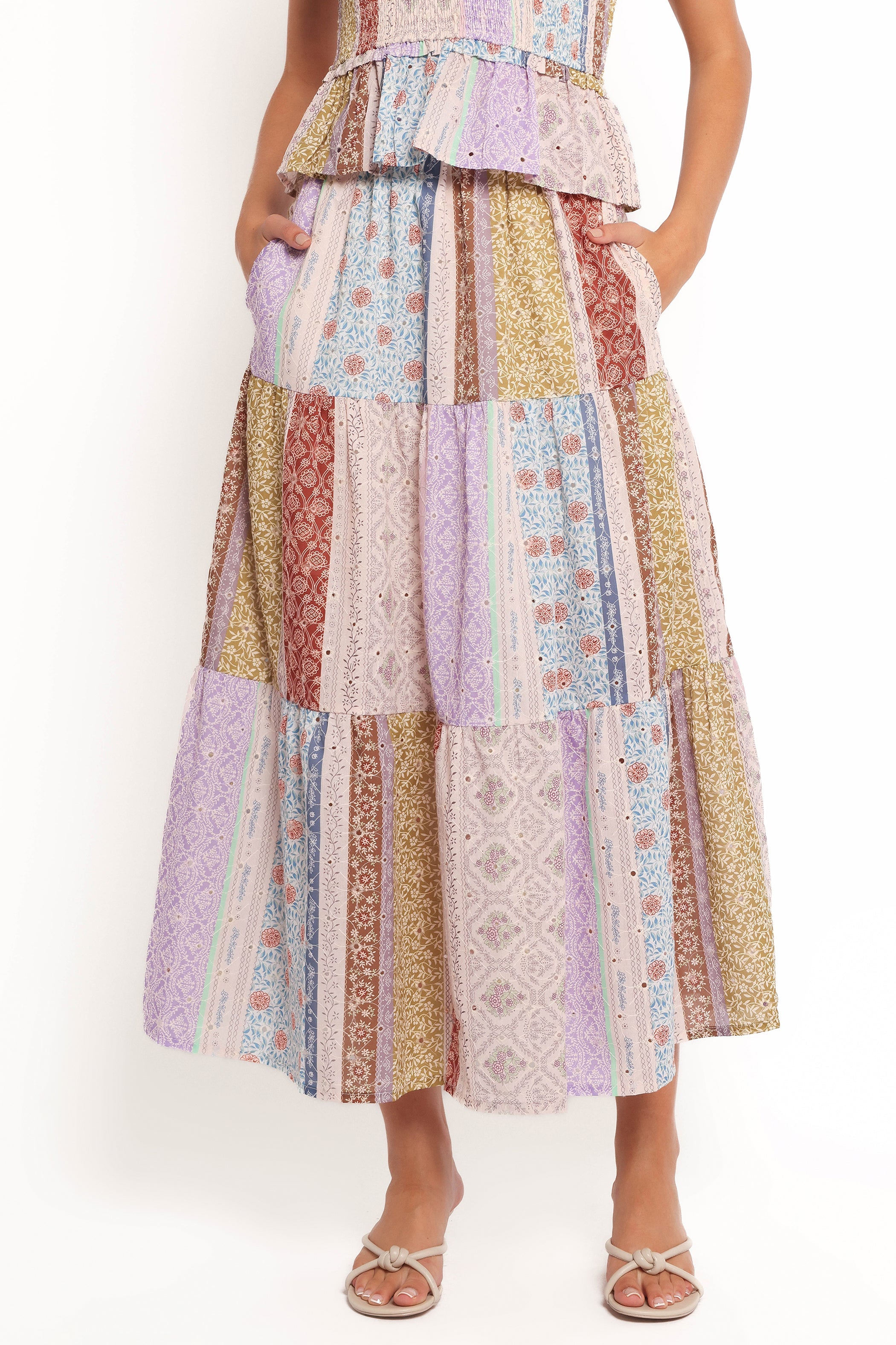 Petai Patchwork Maxi Skirt - Botanic Multi-Lovveek