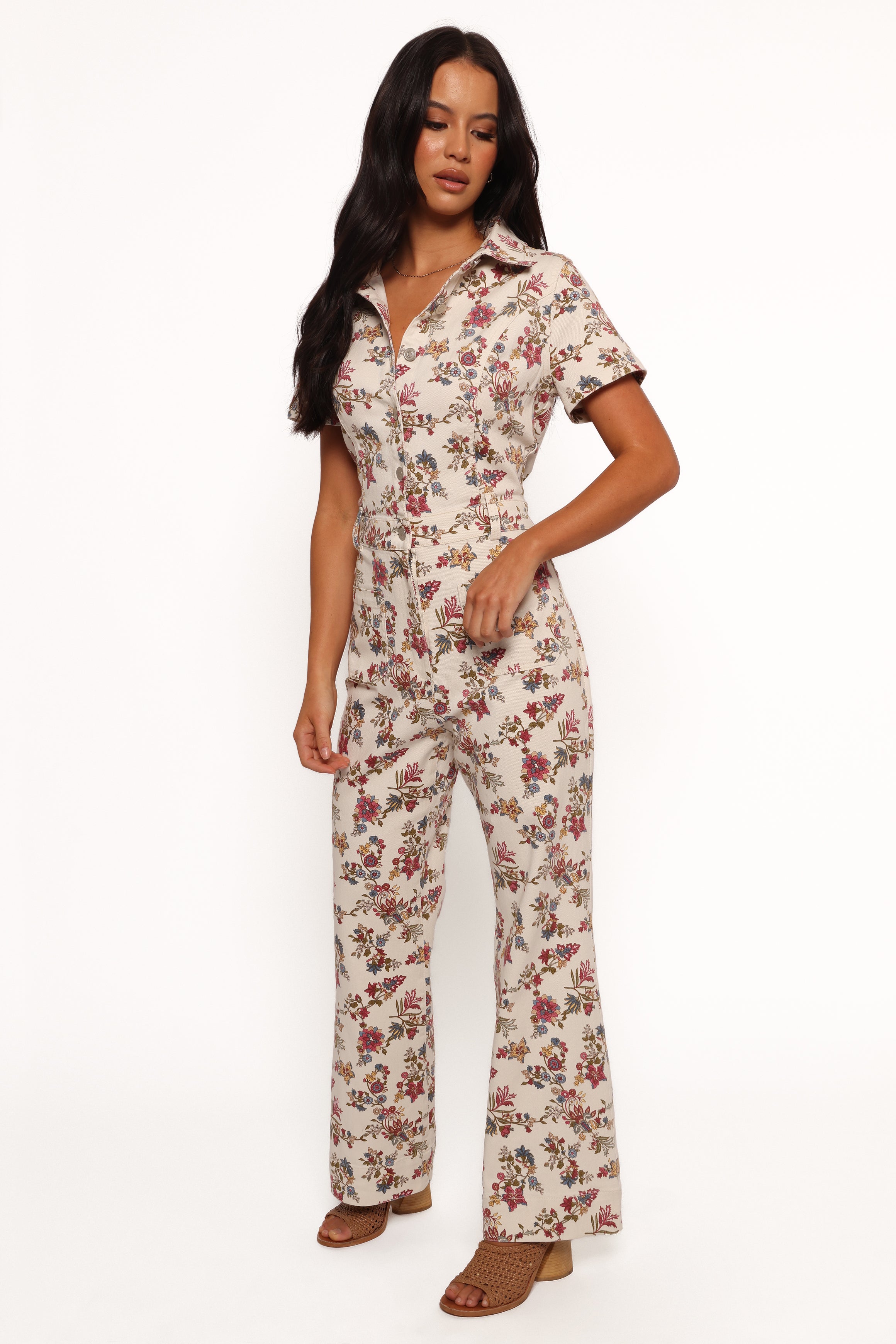 Gisel Jumpsuit - Ivory Multi-Lovveek