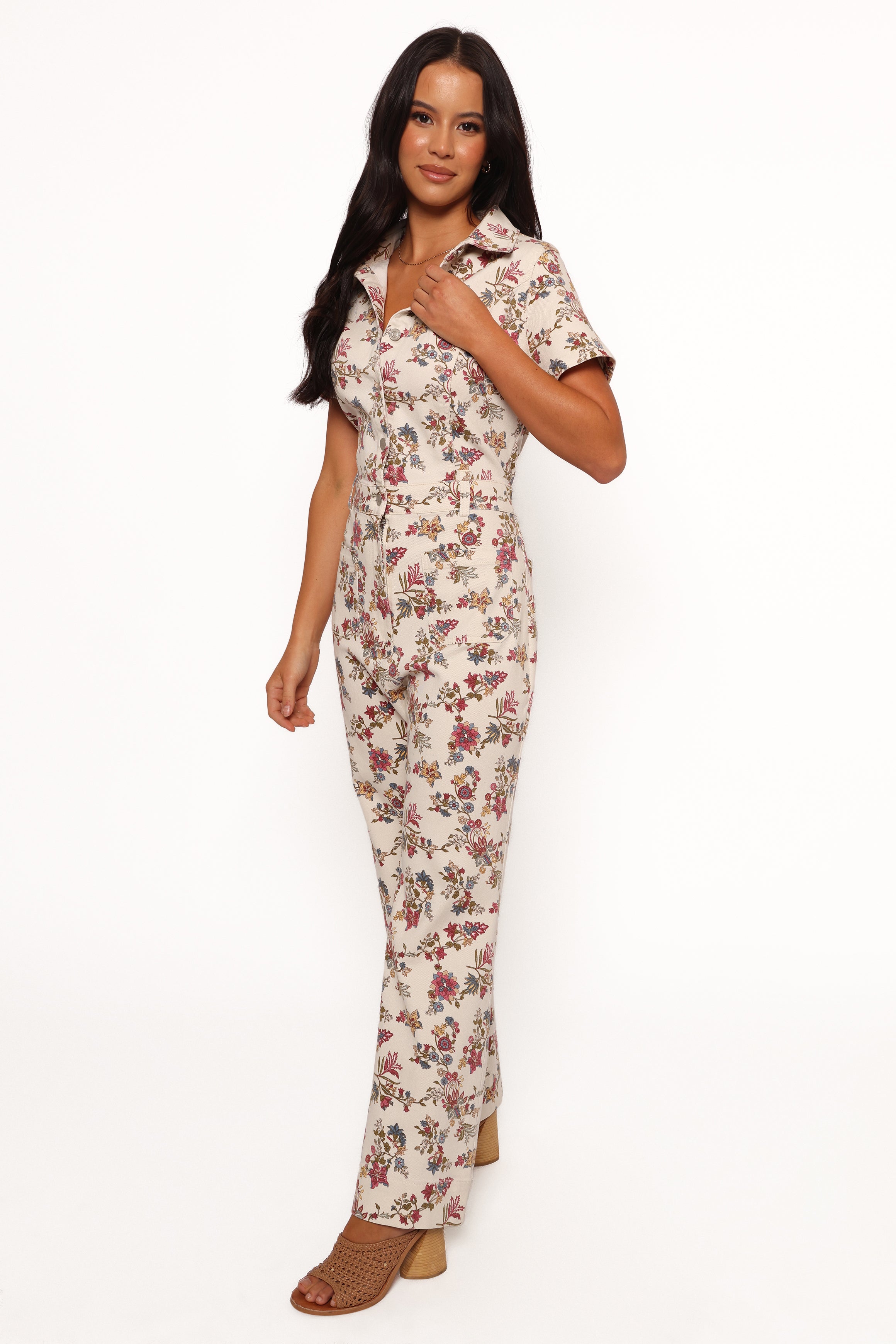 Gisel Jumpsuit - Ivory Multi-Lovveek