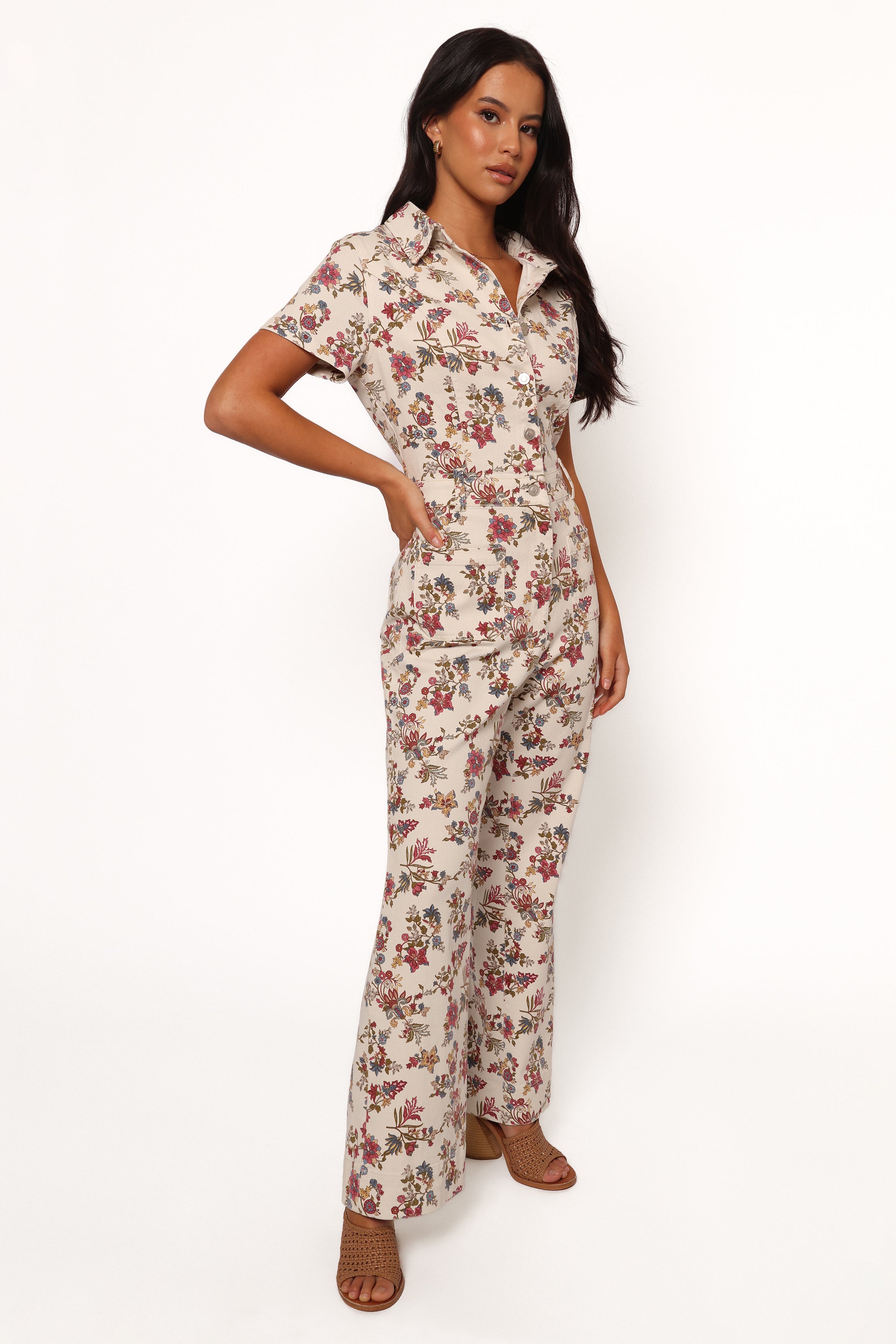 Gisel Jumpsuit - Ivory Multi-Lovveek