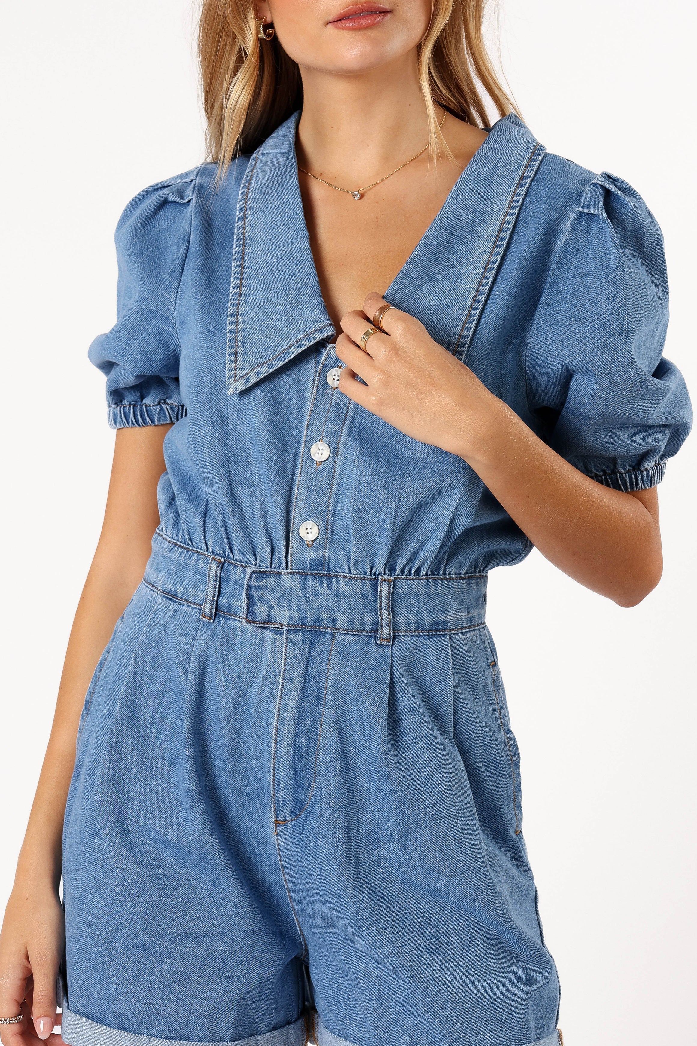 Harry Romper - Medium Denim-Lovveek