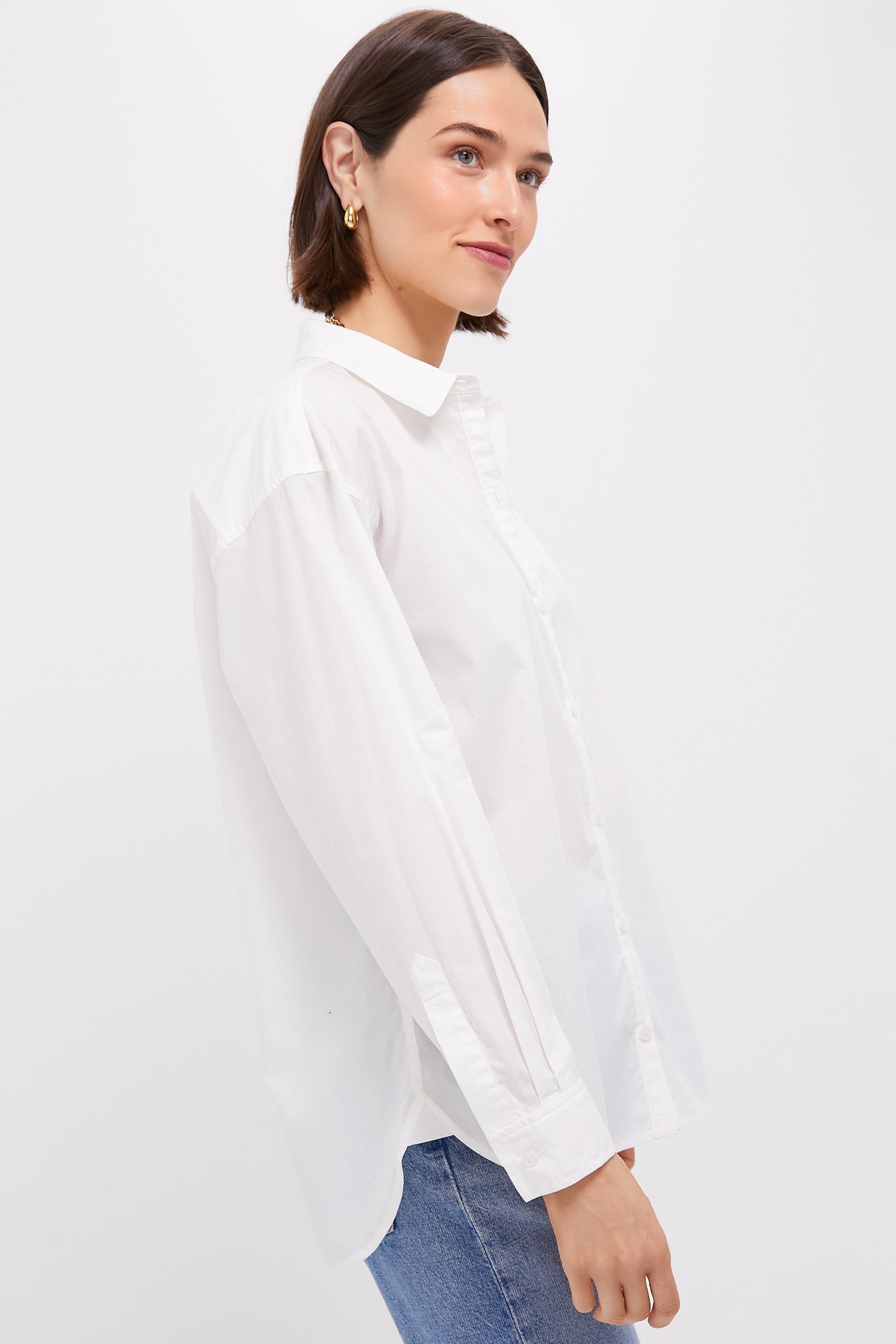 White Wexler Cotton Button Down-Get Girly