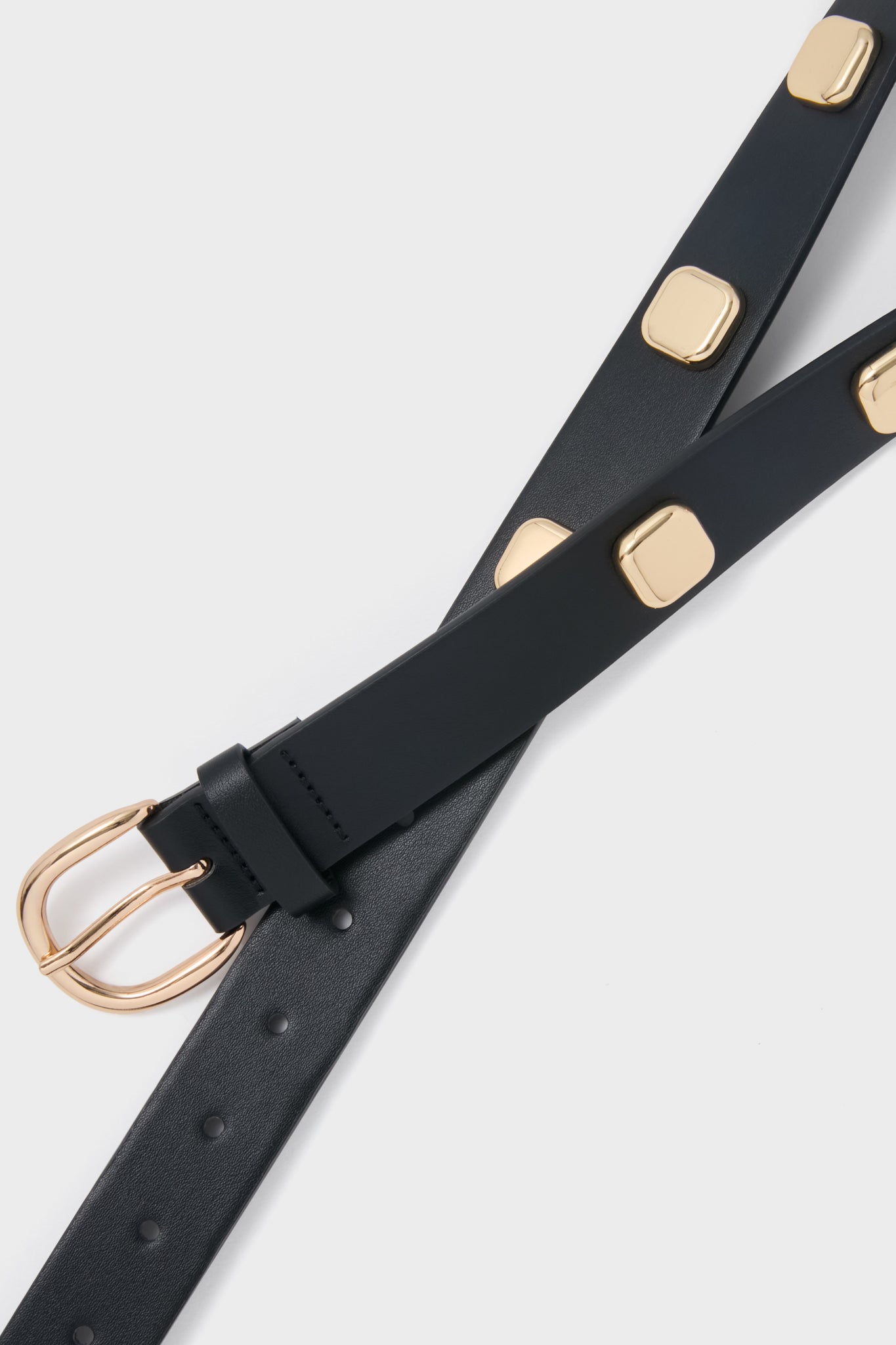 Black and Gold Flat Studded Belt-Get Girly