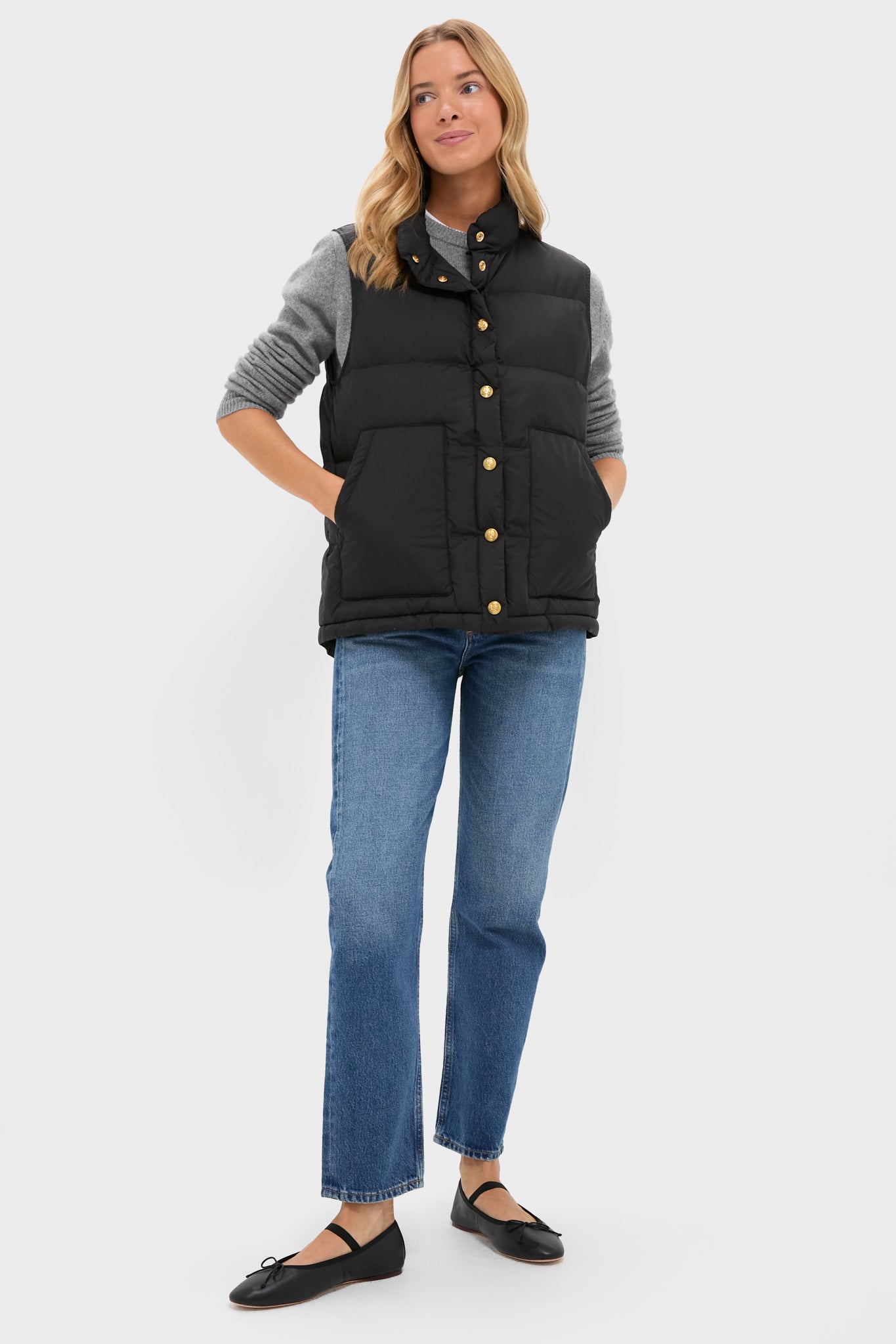 Black Inez Puffer Vest-Get Girly