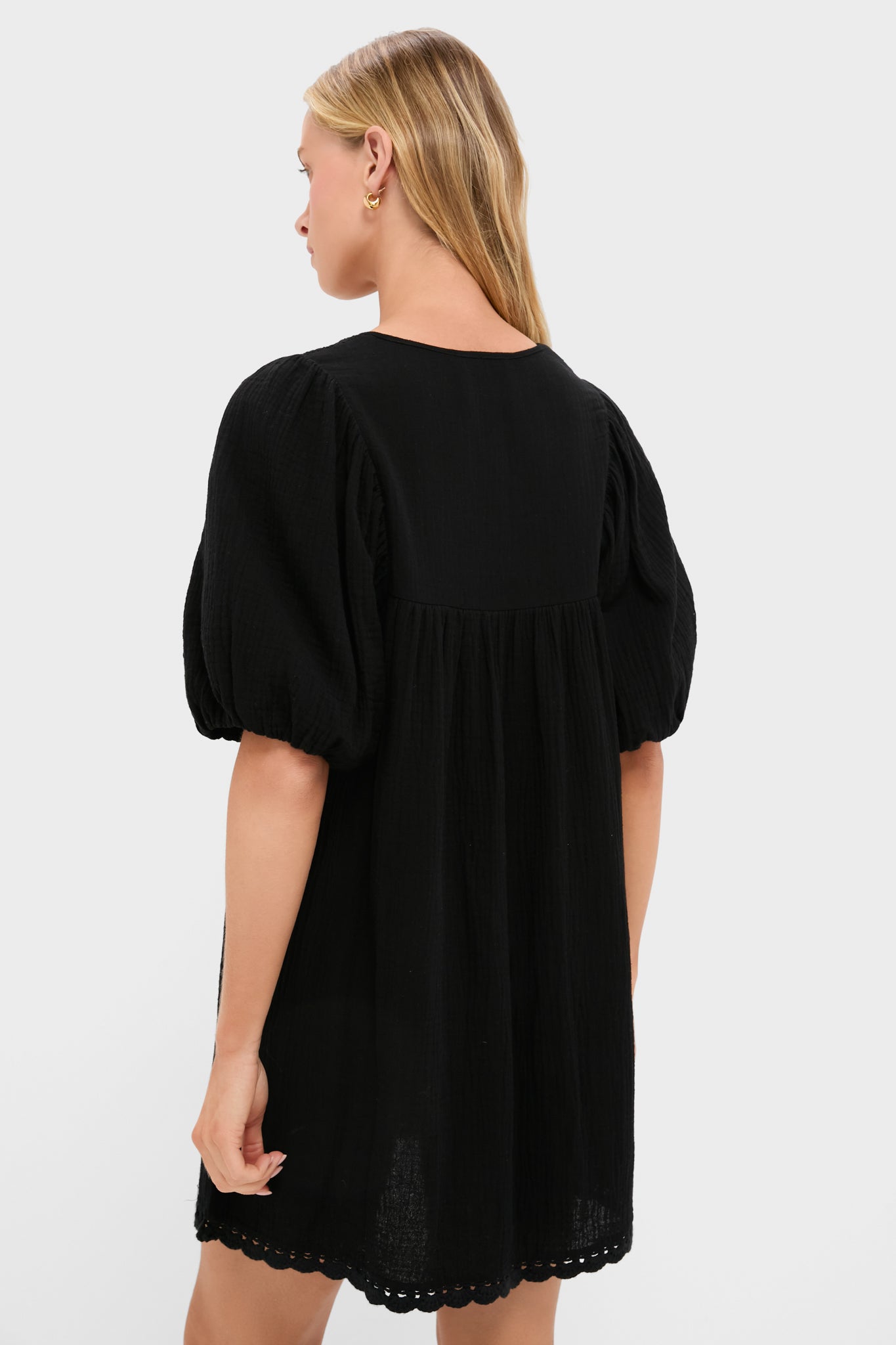 Black Crochet Diana Mini Dress-Get Girly