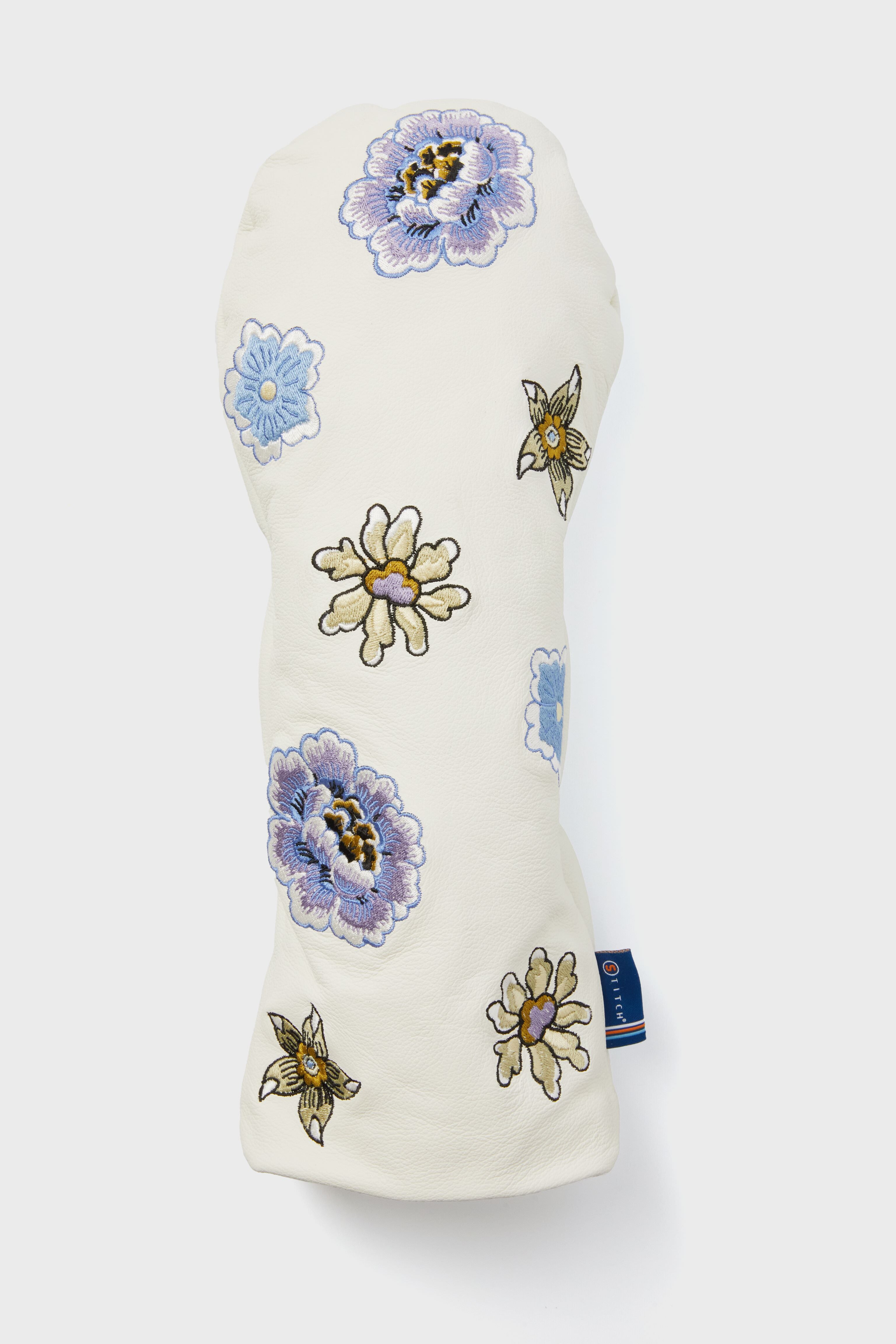 White Wildflower Leather Head Cover-Get Girly