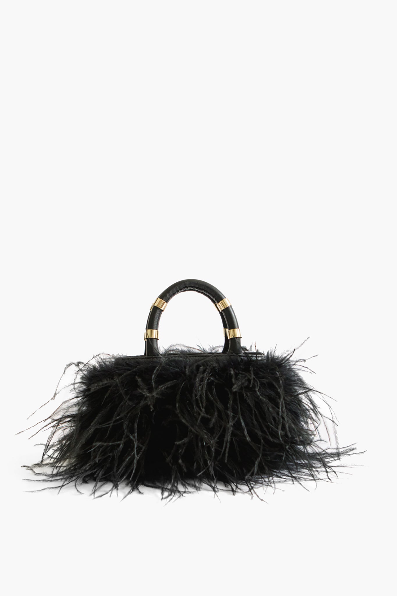 Black Emily Feather Bag-Get Girly