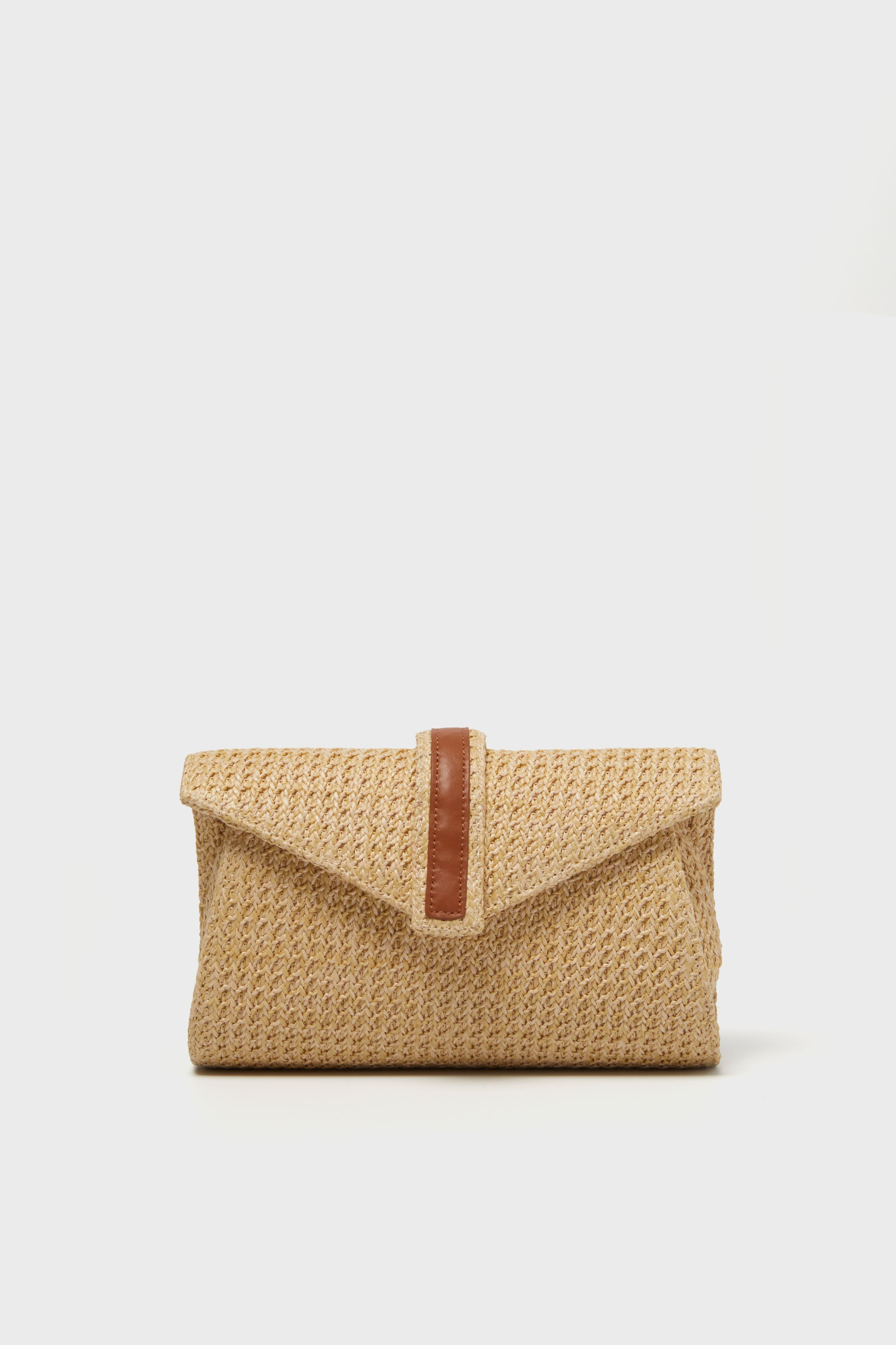 Rowen Raffia Envelope Clutch-Get Girly