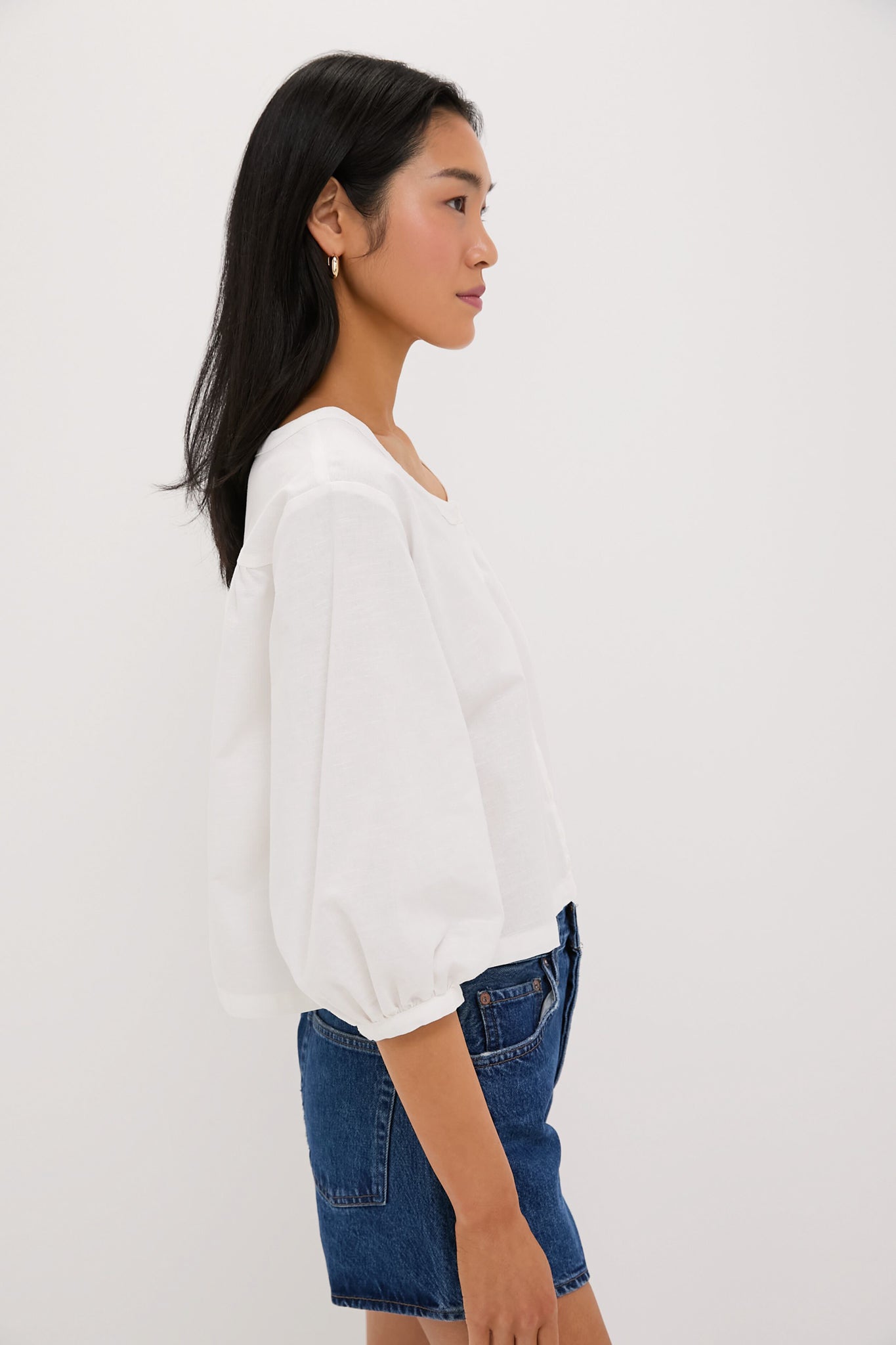 White Linen Kennedi Blouse-Get Girly