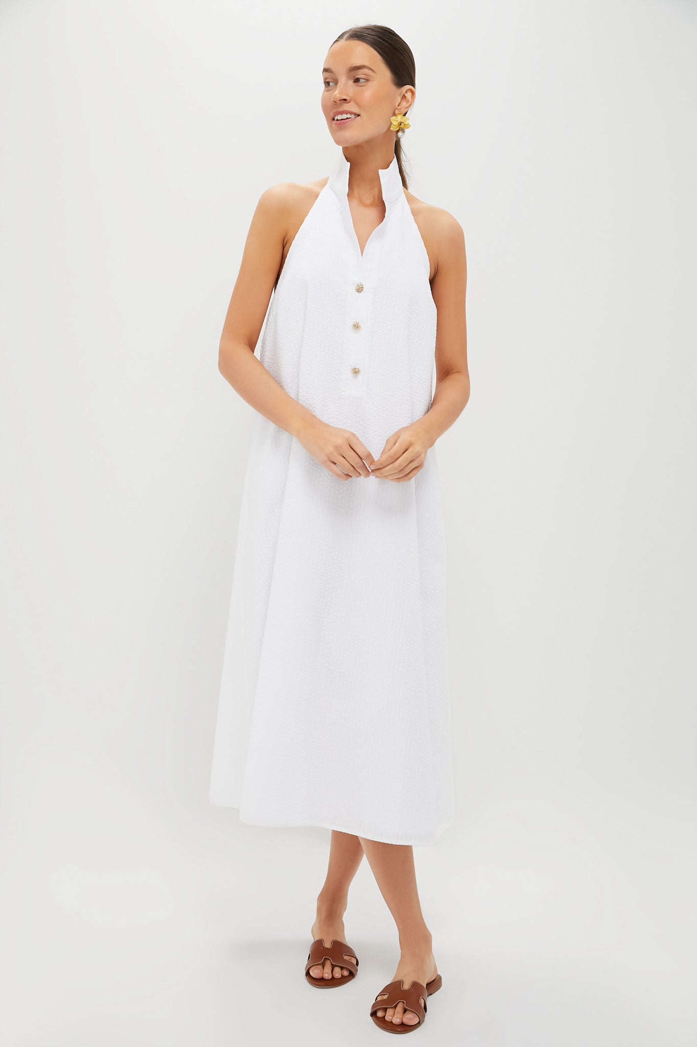 White Seersucker Jagger Dress-Get Girly