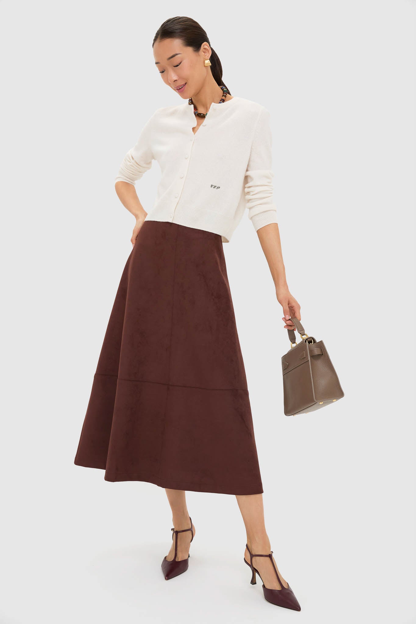 Ivory Cashmere Riley Cardigan-Get Girly