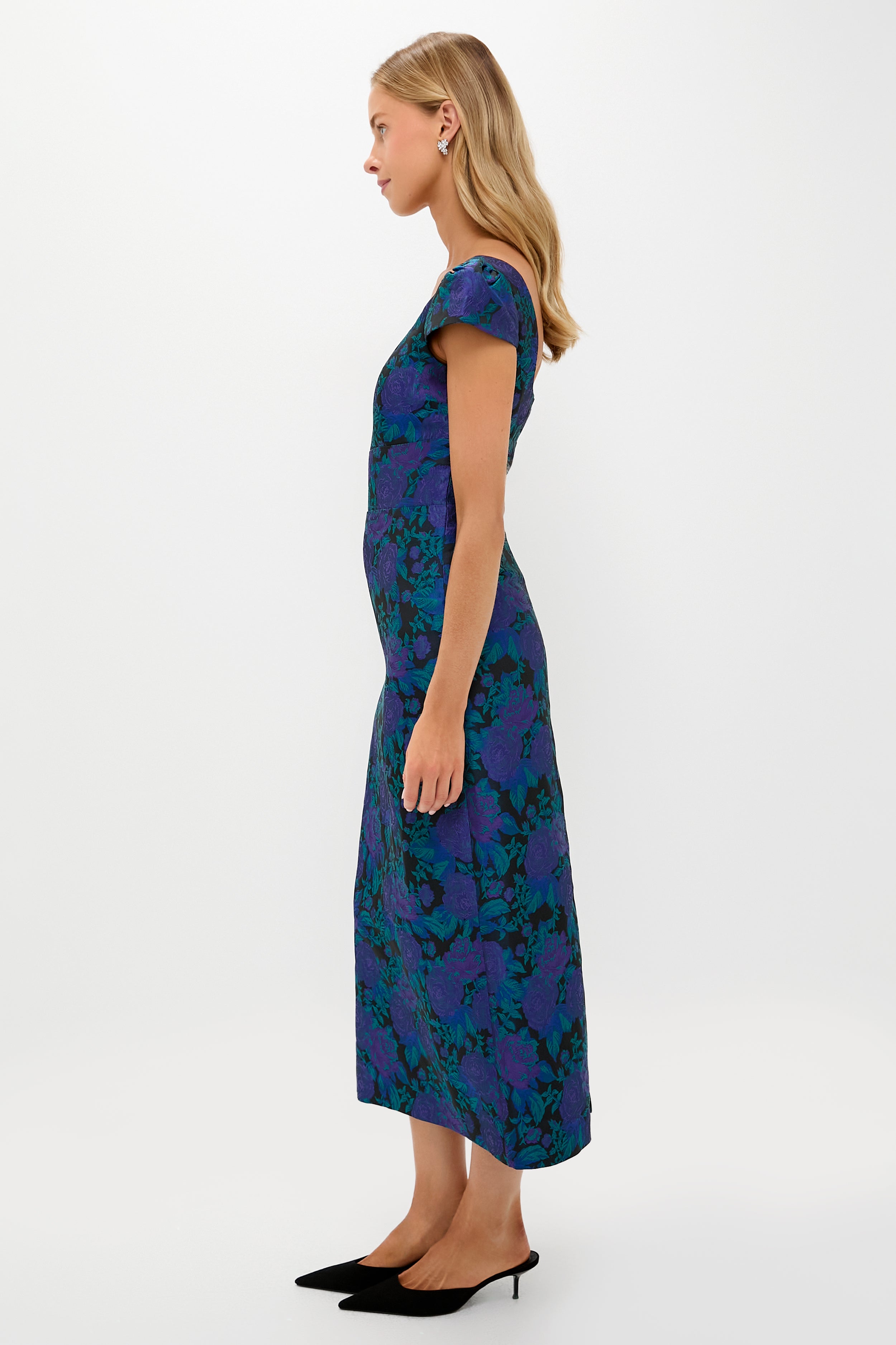 Navy & Indigo Jacquard Archibald Maxi Dress-Get Girly