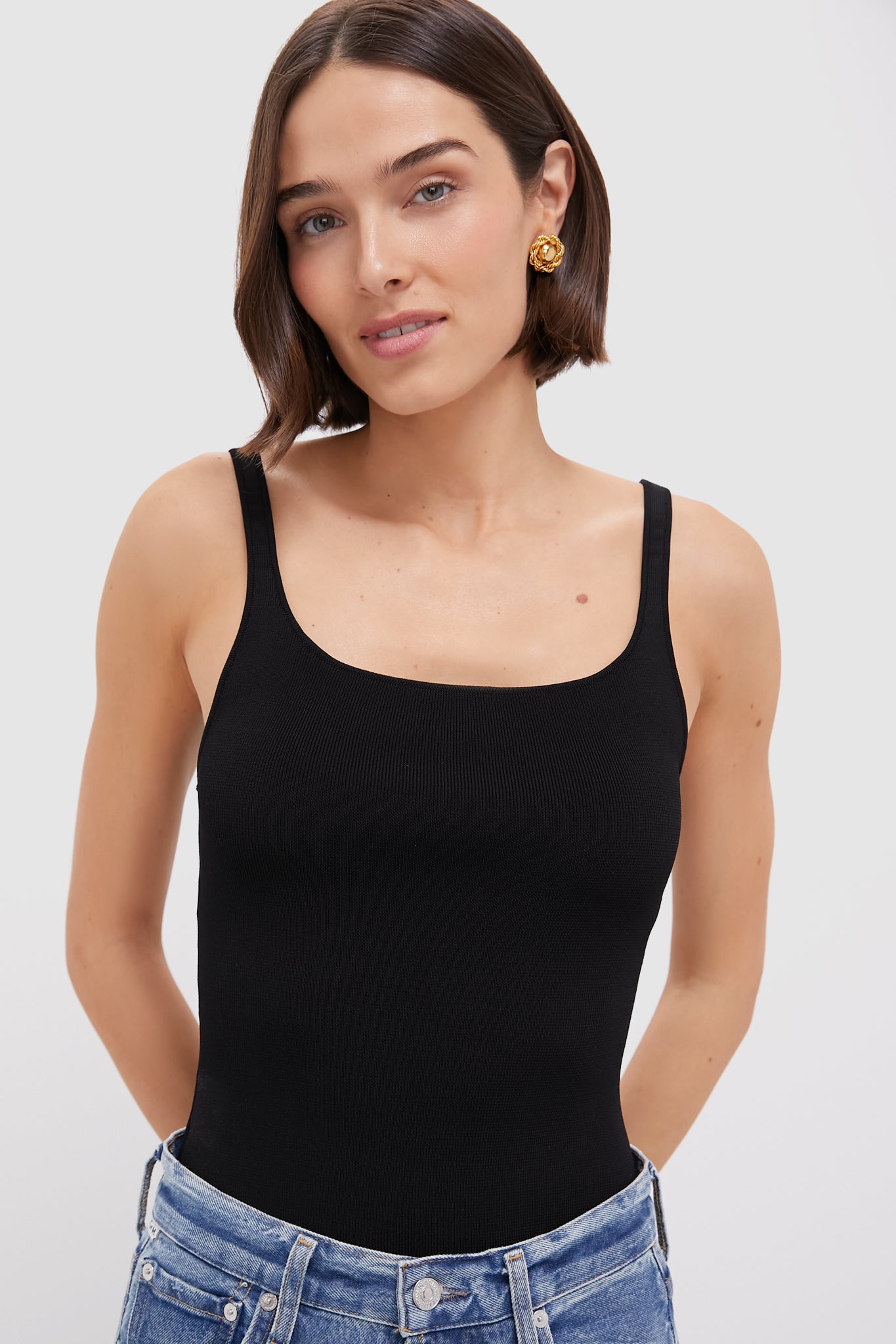 Black Alba Compression Tank-Get Girly